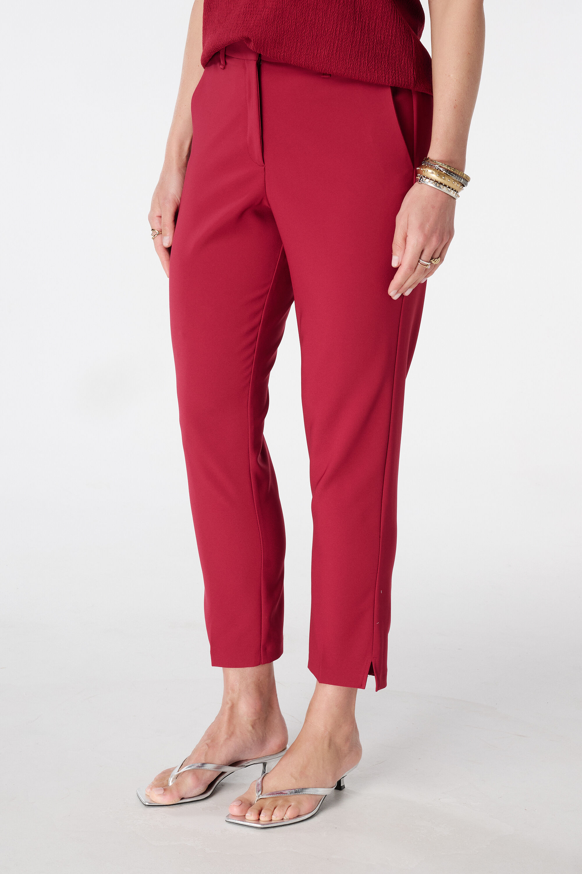 Straight leg pantalon met elastische taille image number 5