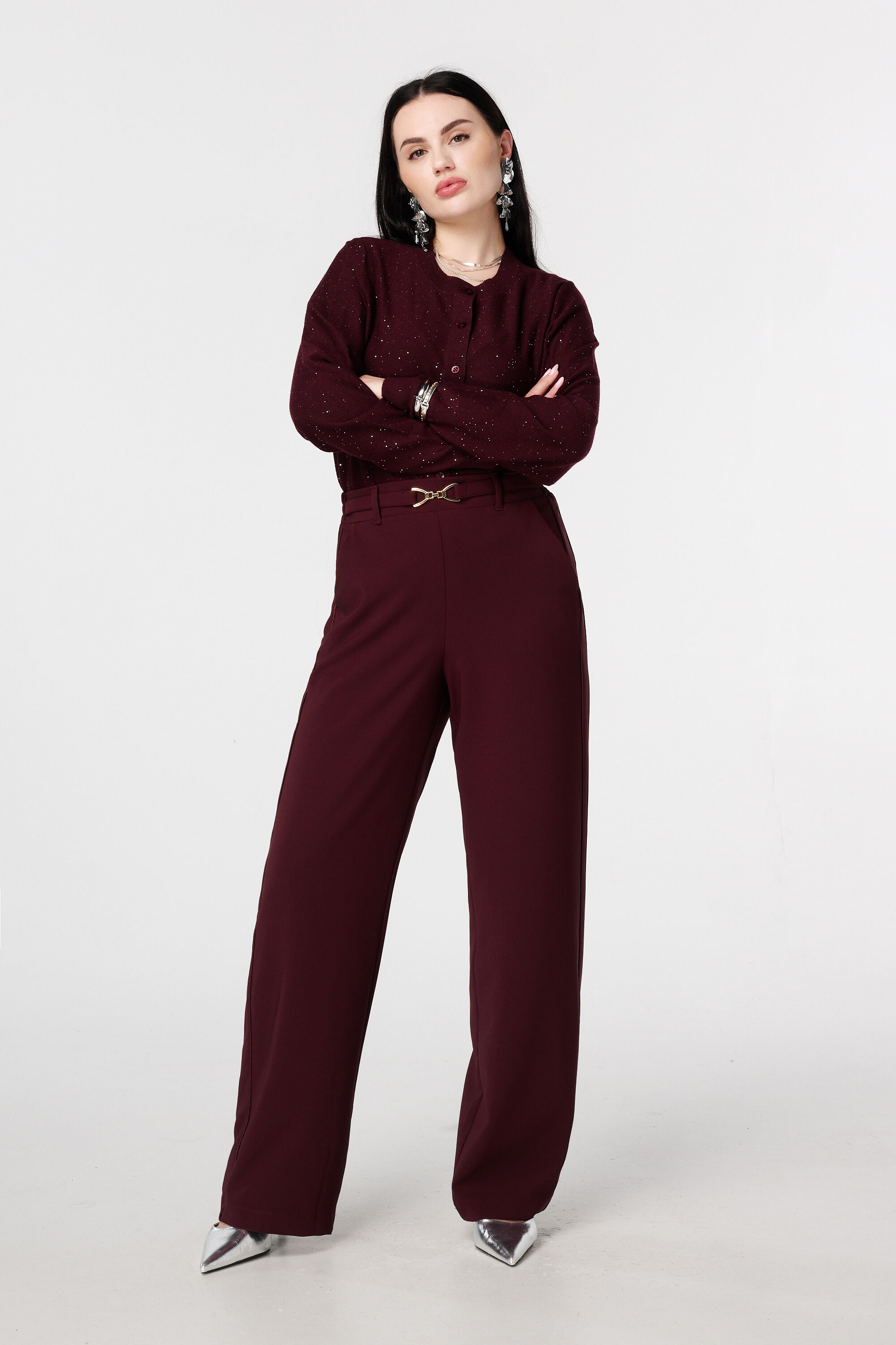 Fijn gebreid vestje met mini pailletten image number 5