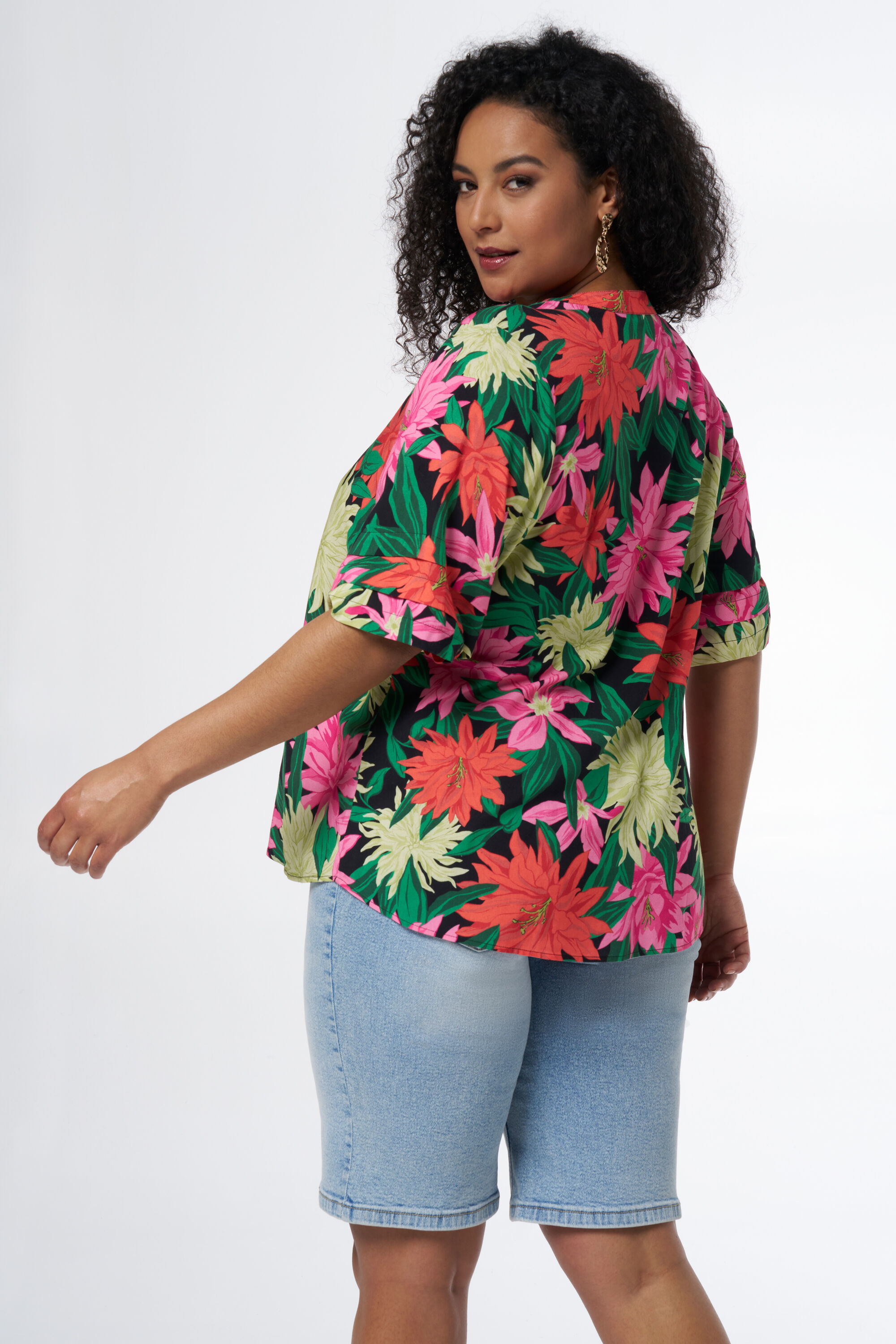 Blouse met korte mouwen en print image number 3