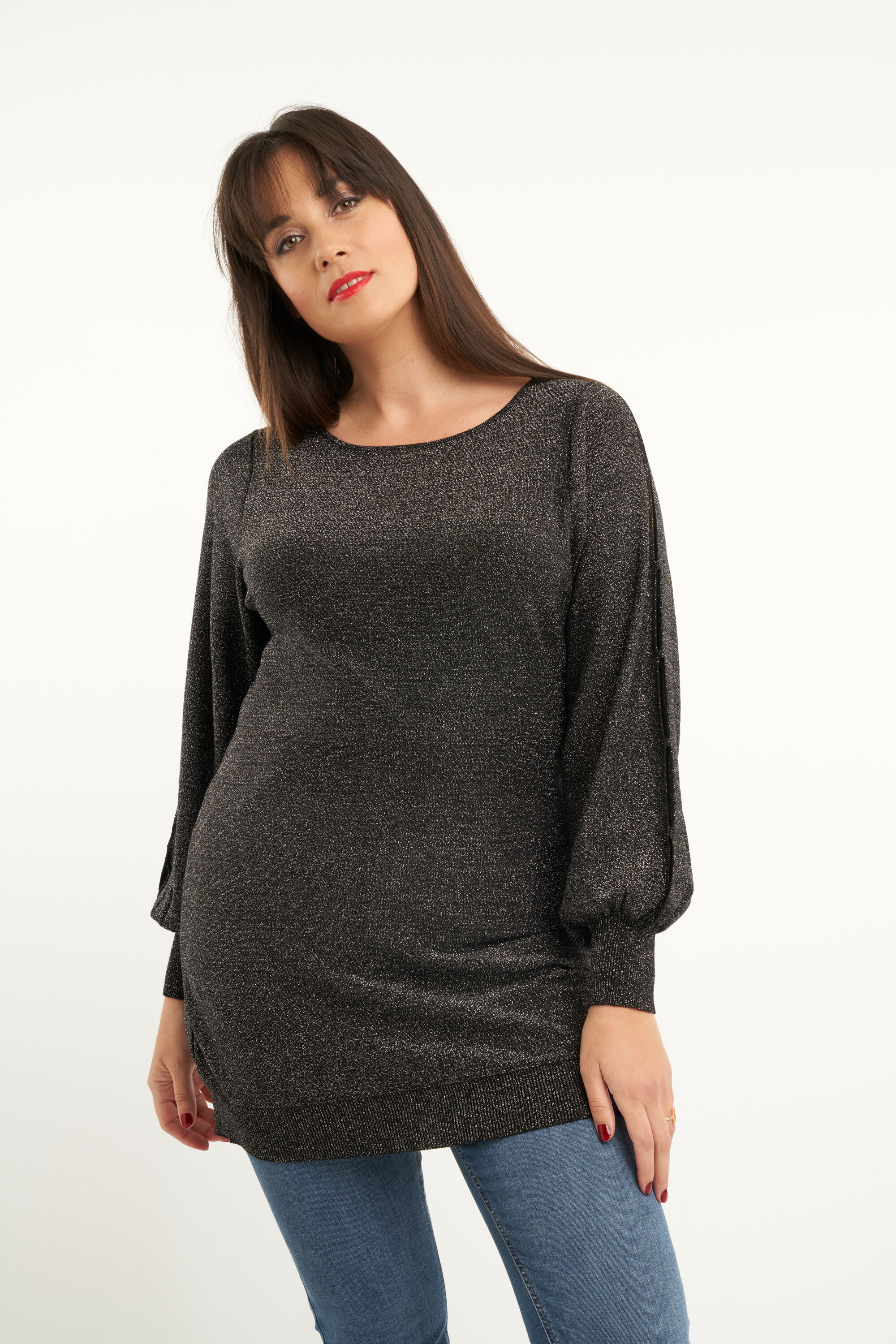 Lange glitter trui image number 6