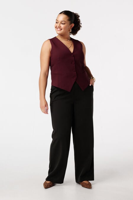 Wide-leg pantalon met elastische taille Wide-leg pantalon met elastische taille