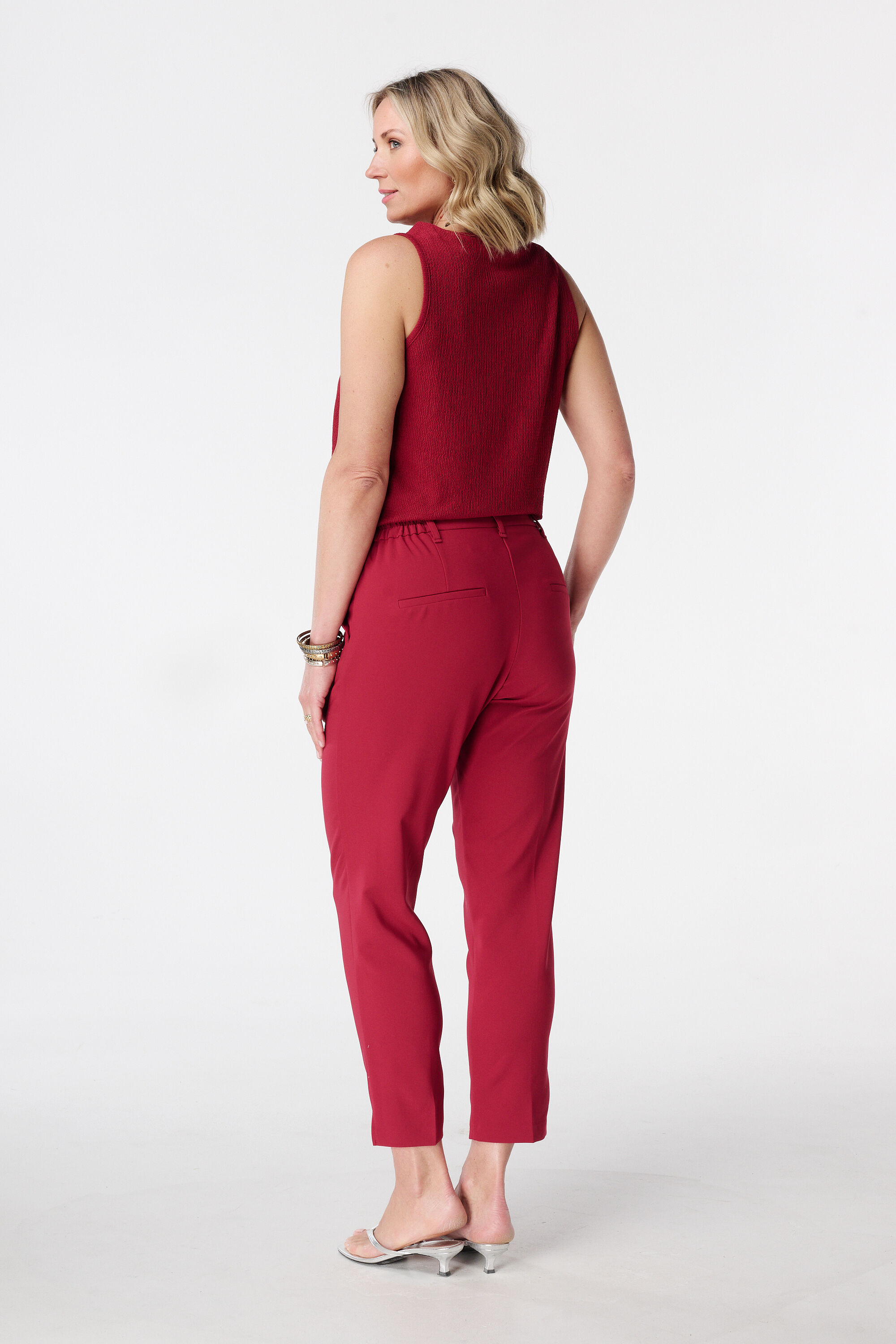 Straight leg pantalon met elastische taille image number 3