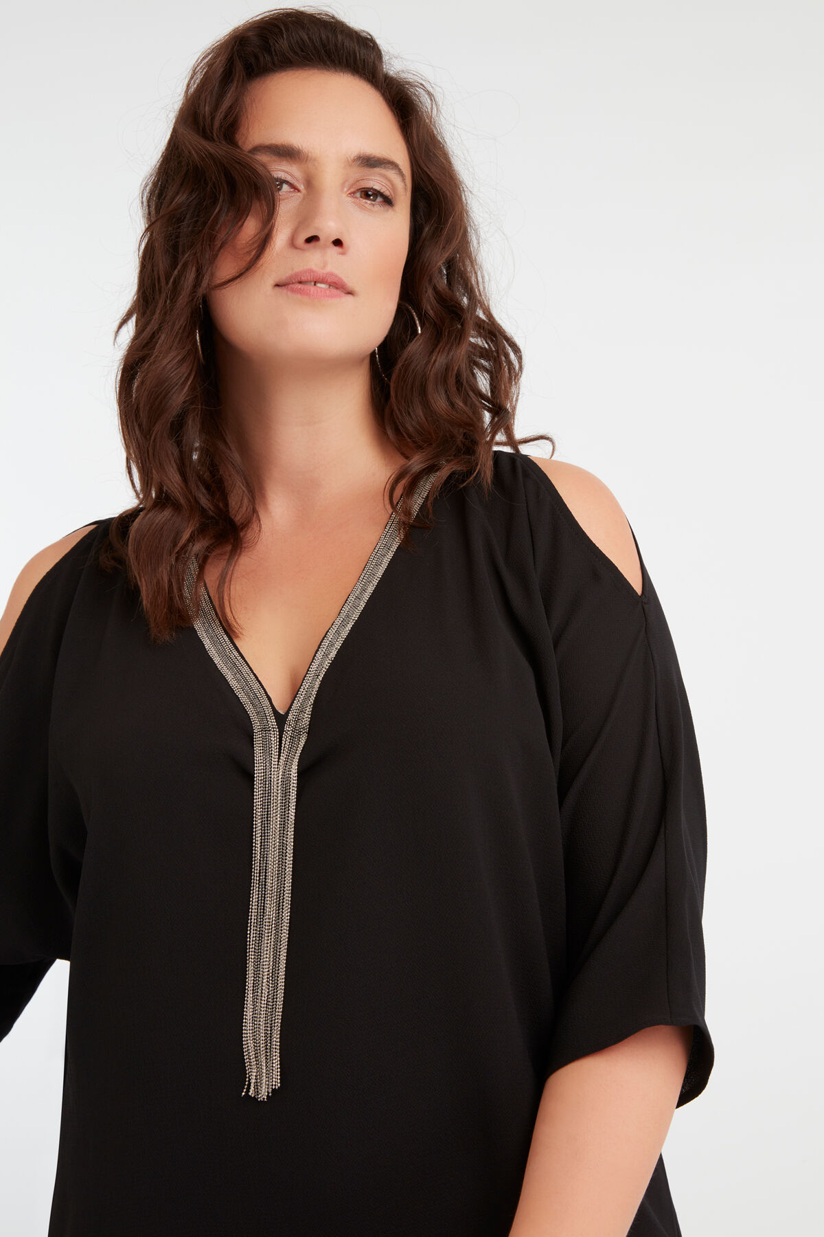 Cold-shoulder blouse image number 5