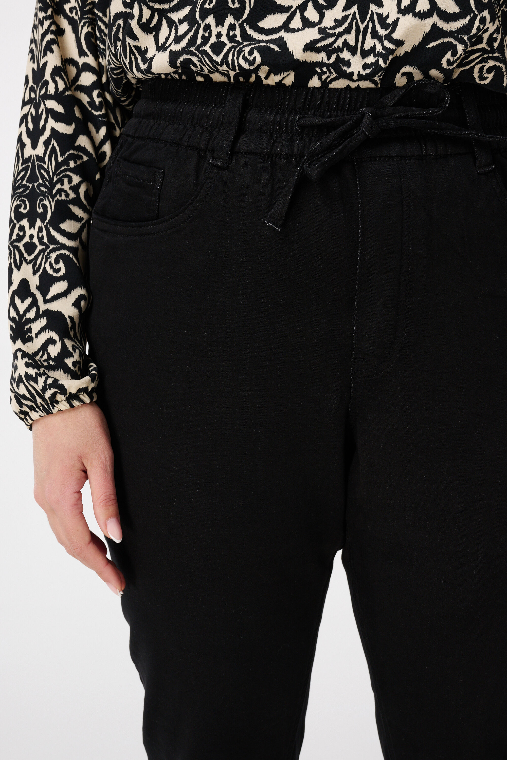 Denim jogger broek image number 4