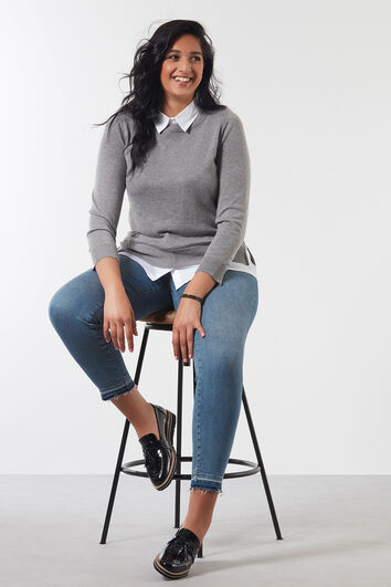 Trui met blousekraag