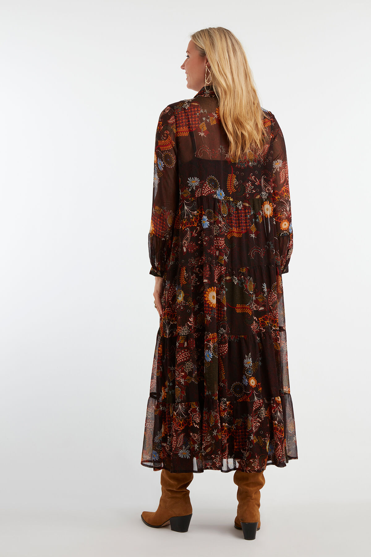 Semi-transparante lange jurk image number 6