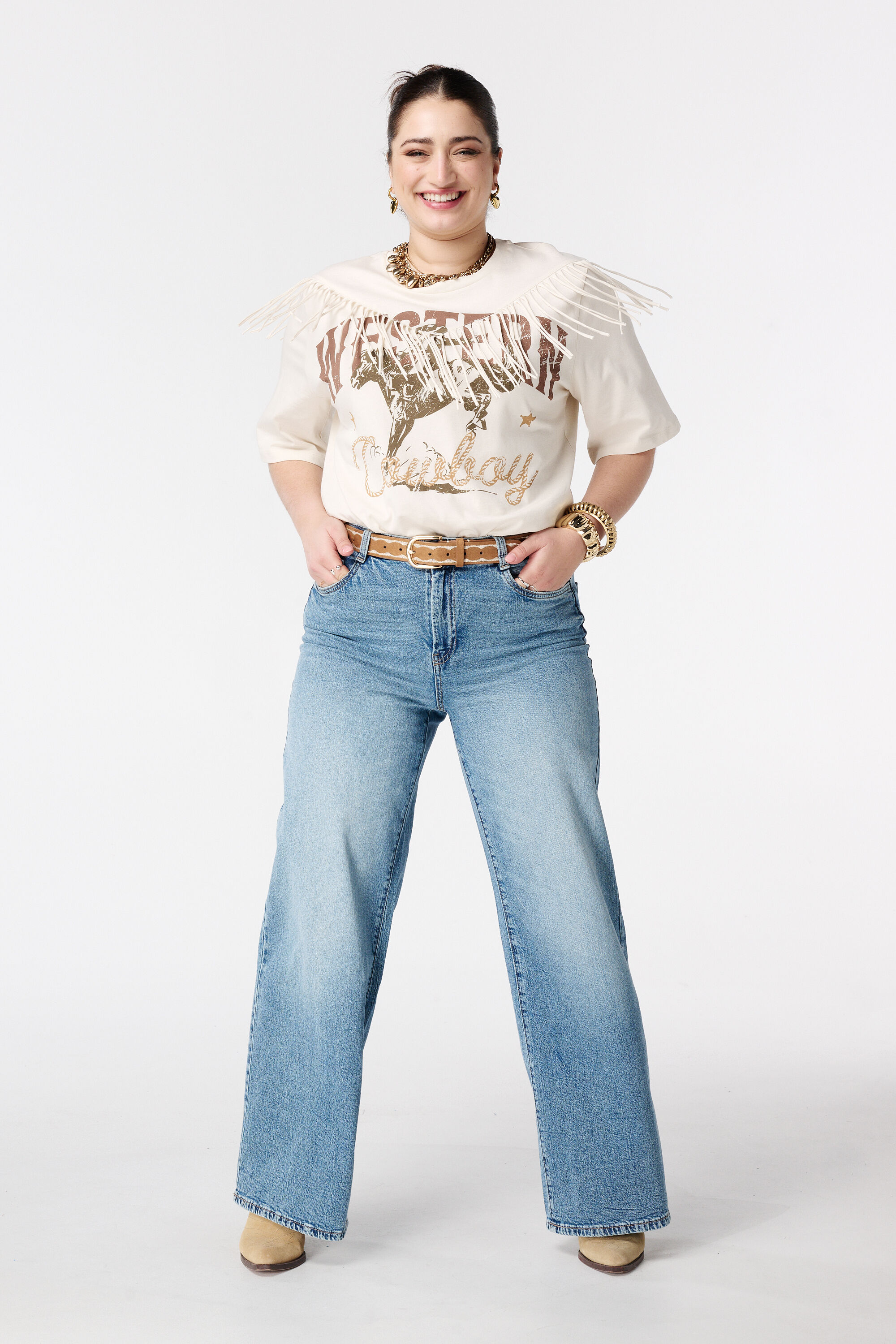 T-shirt met franjes image number 5