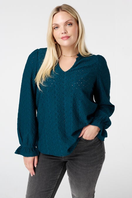 Top met broderie-details  Top met broderie-details