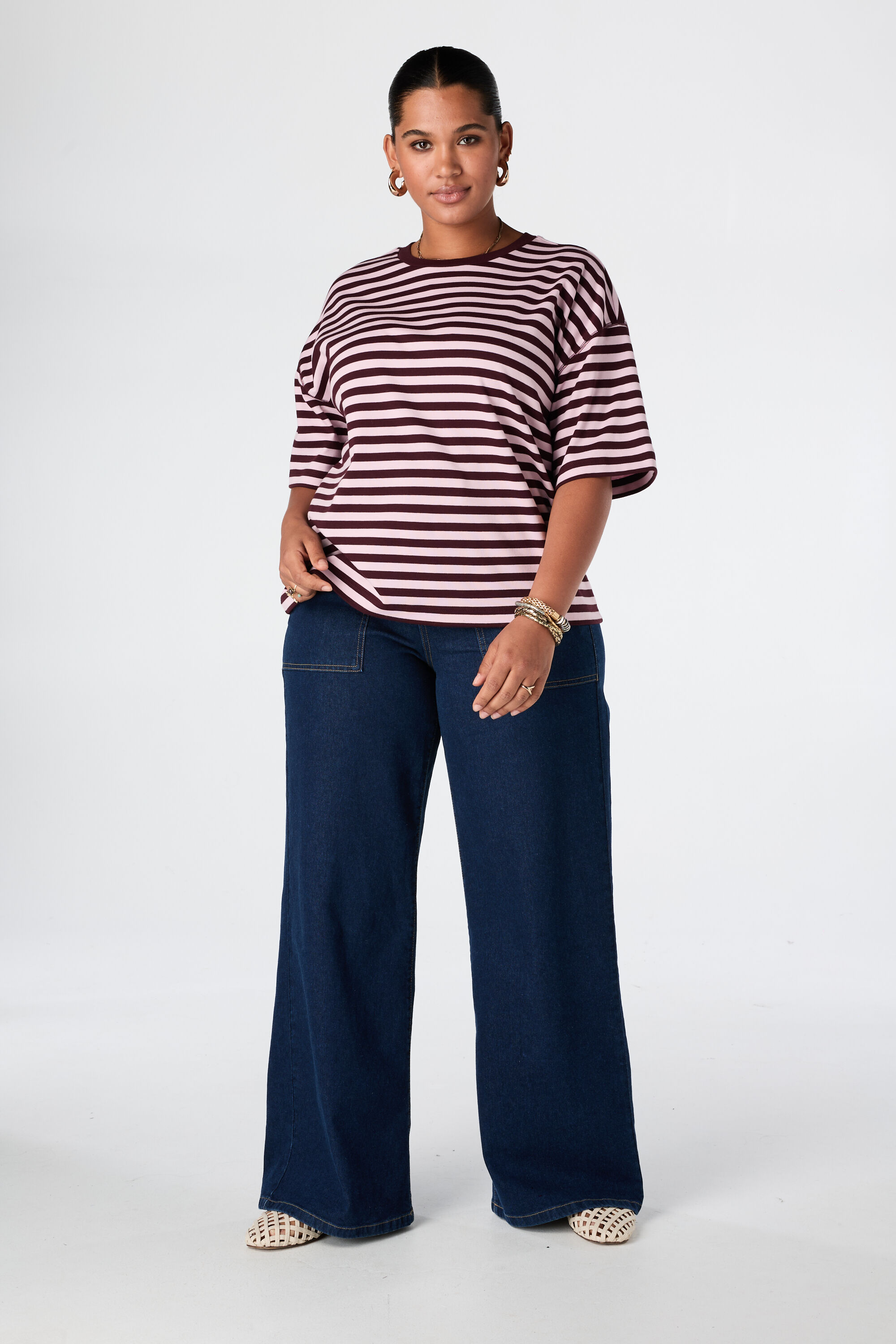 Oversized gestreept t-shirt image number 5
