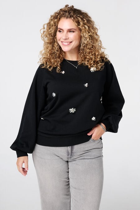 Sweater met 3D bloemen Sweater met 3D bloemen