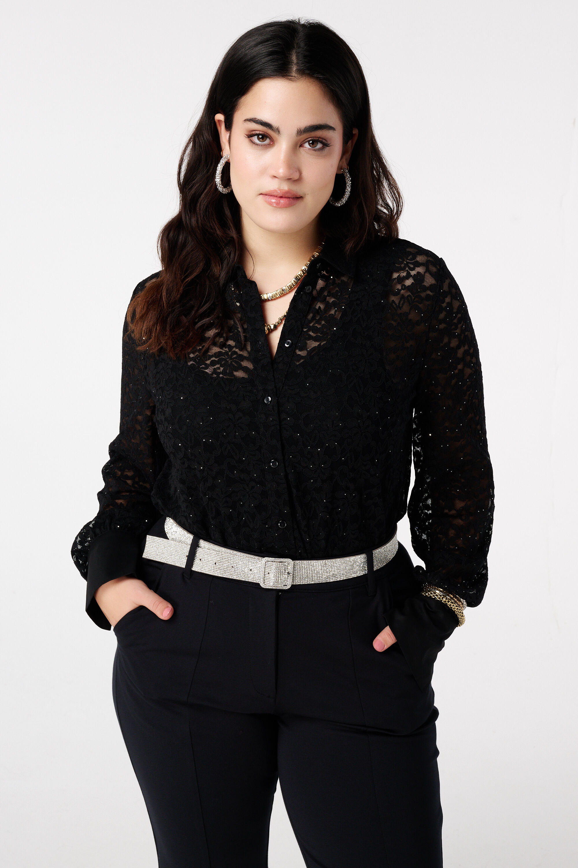 Riem met strass steentjes en gesp