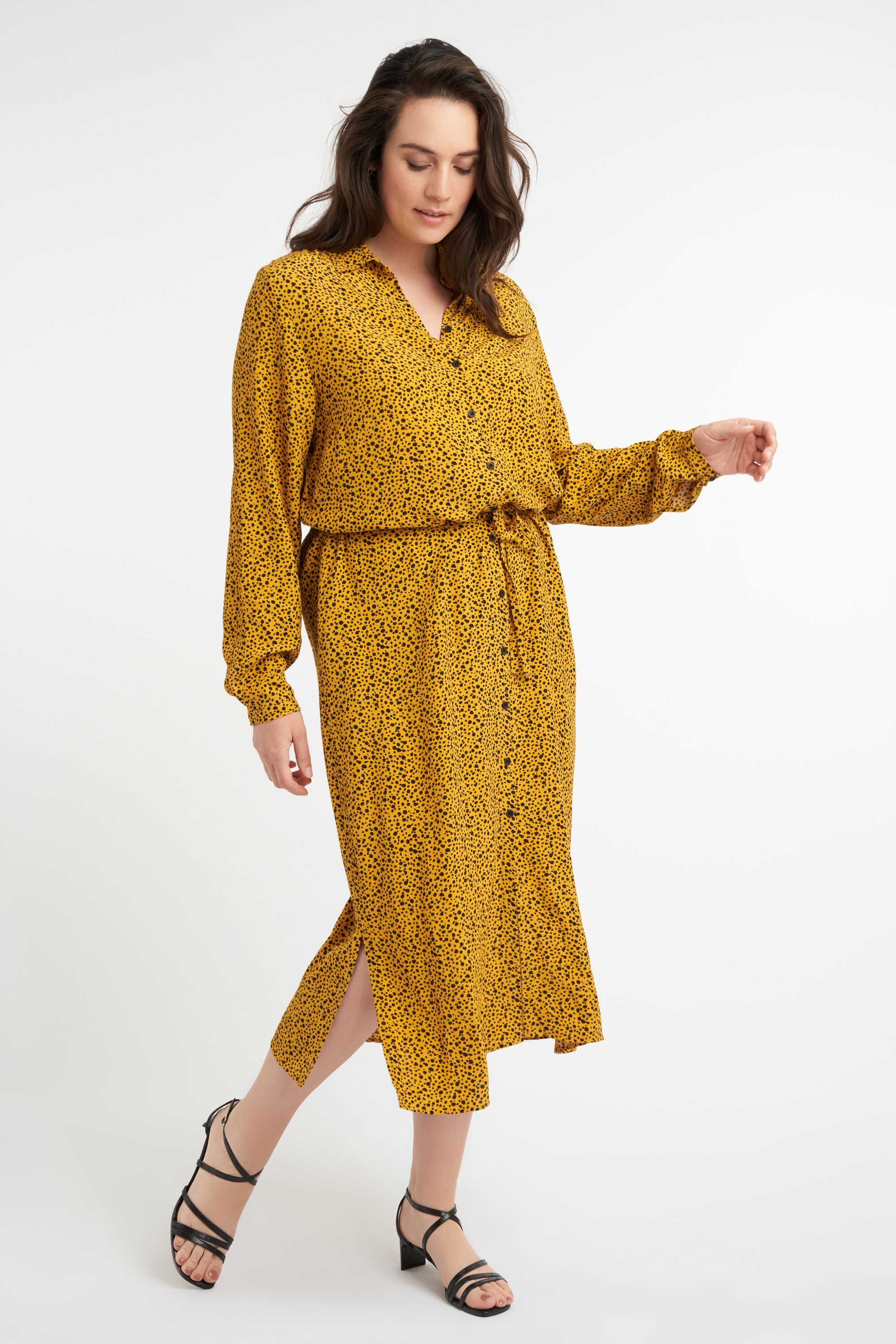 Maxi jurk met strikceintuur image number 4