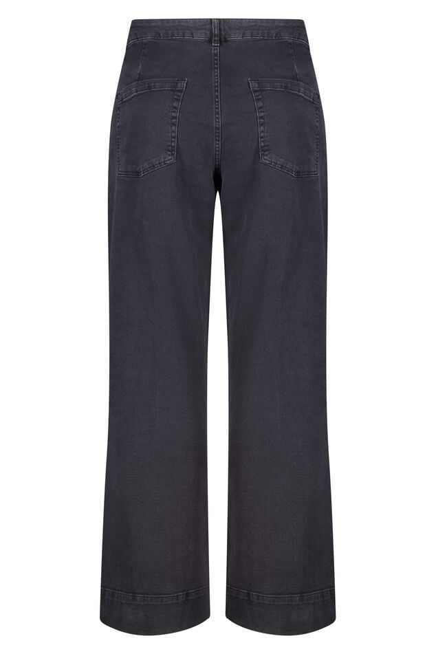 Wide leg jeans met sierknopen image number 2