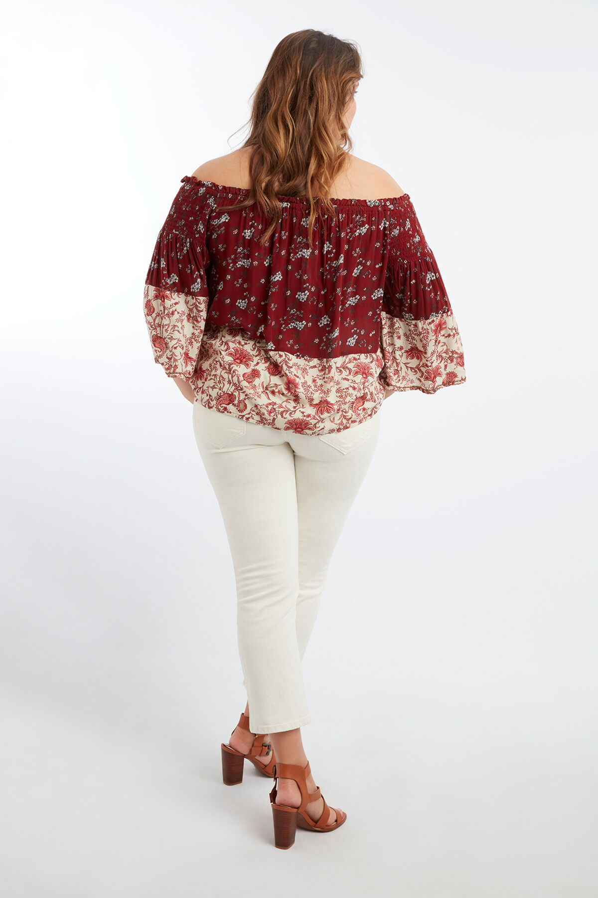 Off-shoulder blouse met printopdruk image number 5