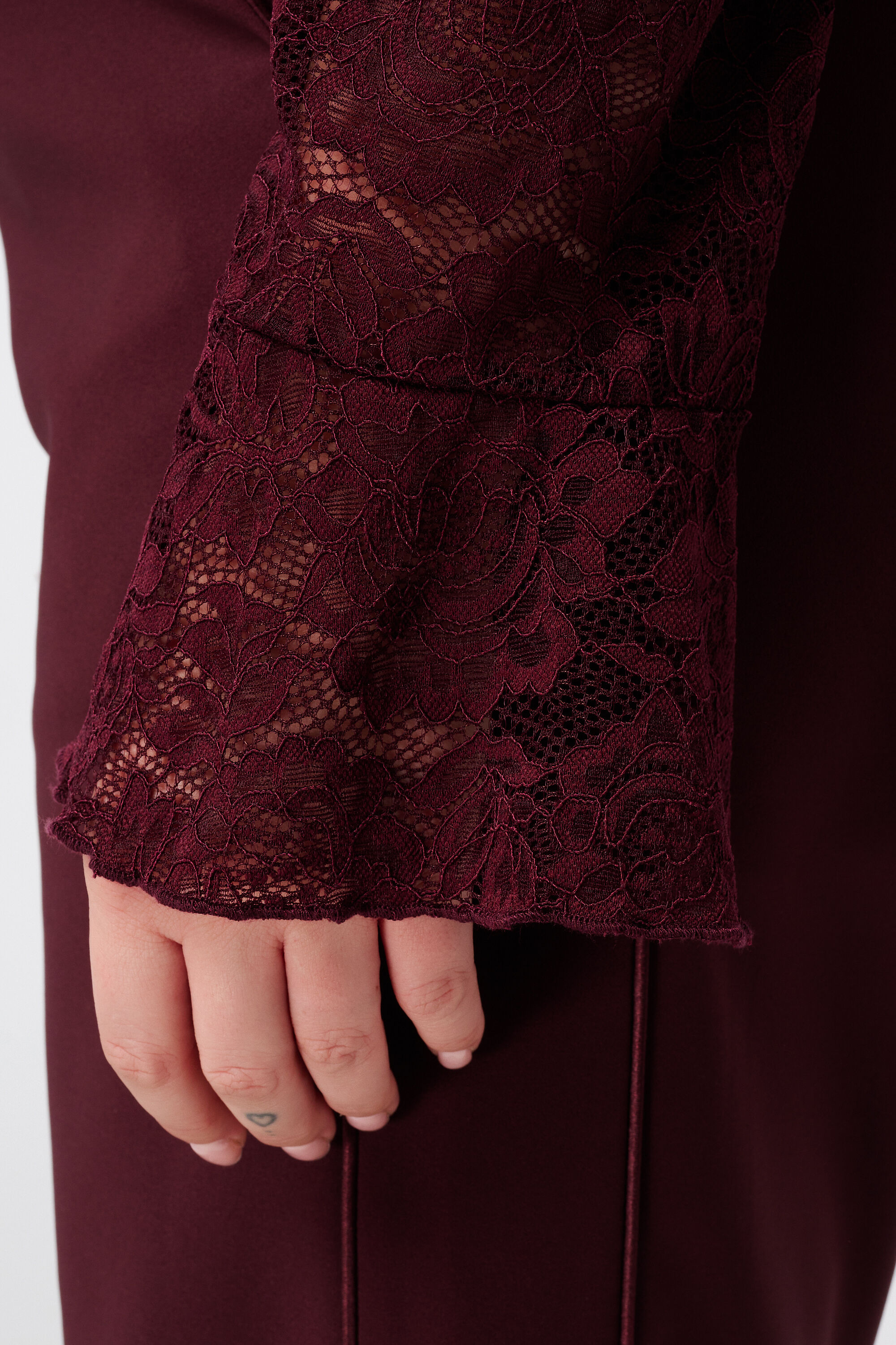 Kanten top met lange mouwen image number 6