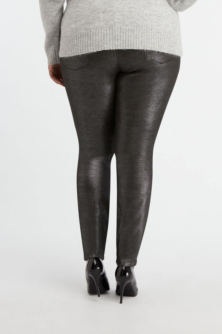 Coated broek met glitter image number 5