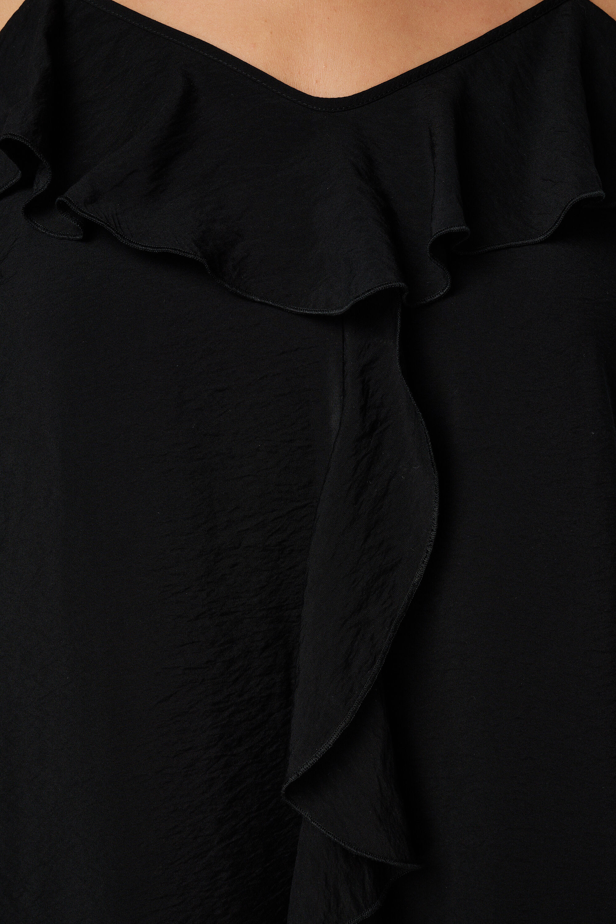 Maxi jurk met volant en strikbandjes image number 6