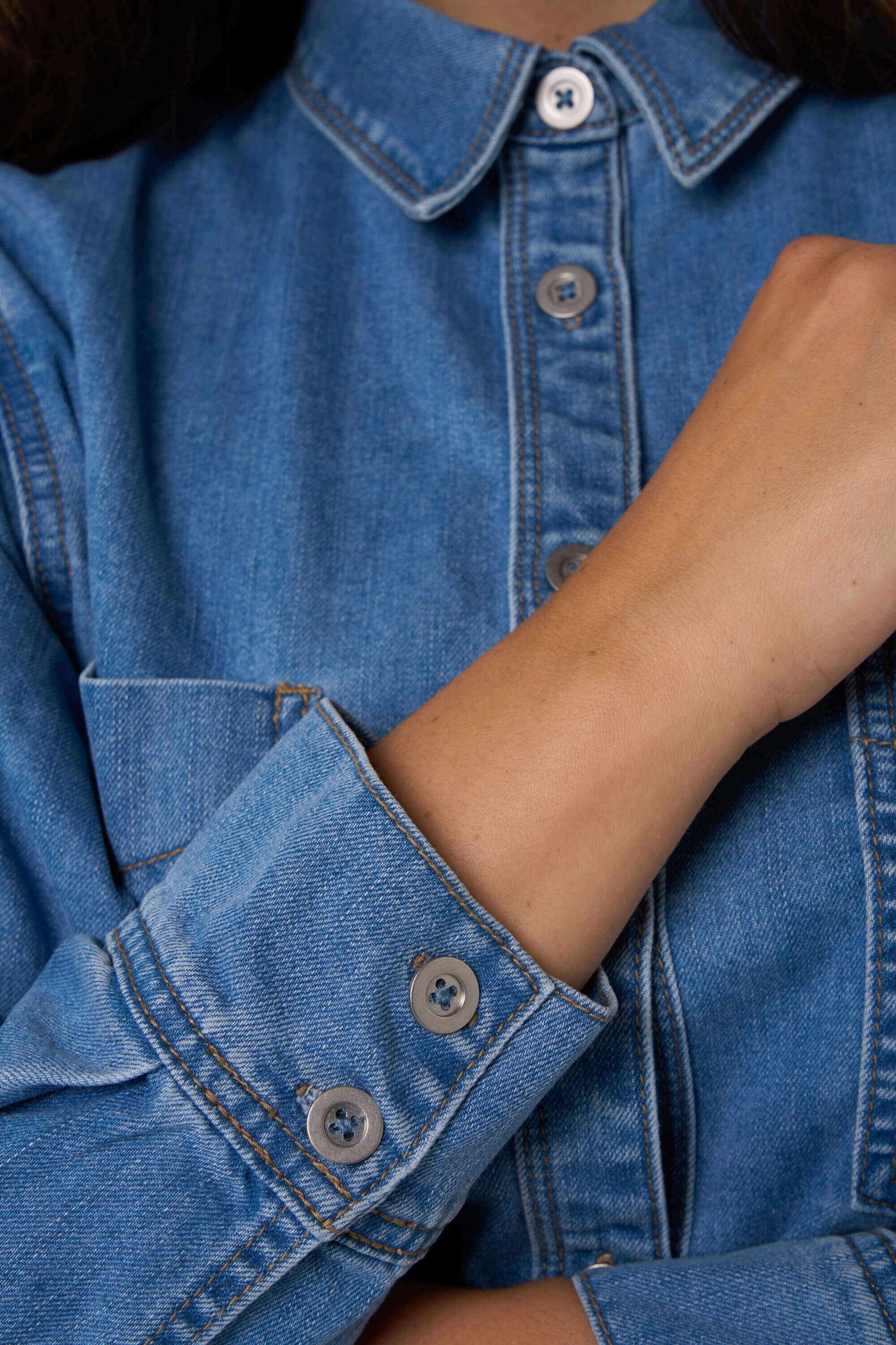 Denim blouse image number 5
