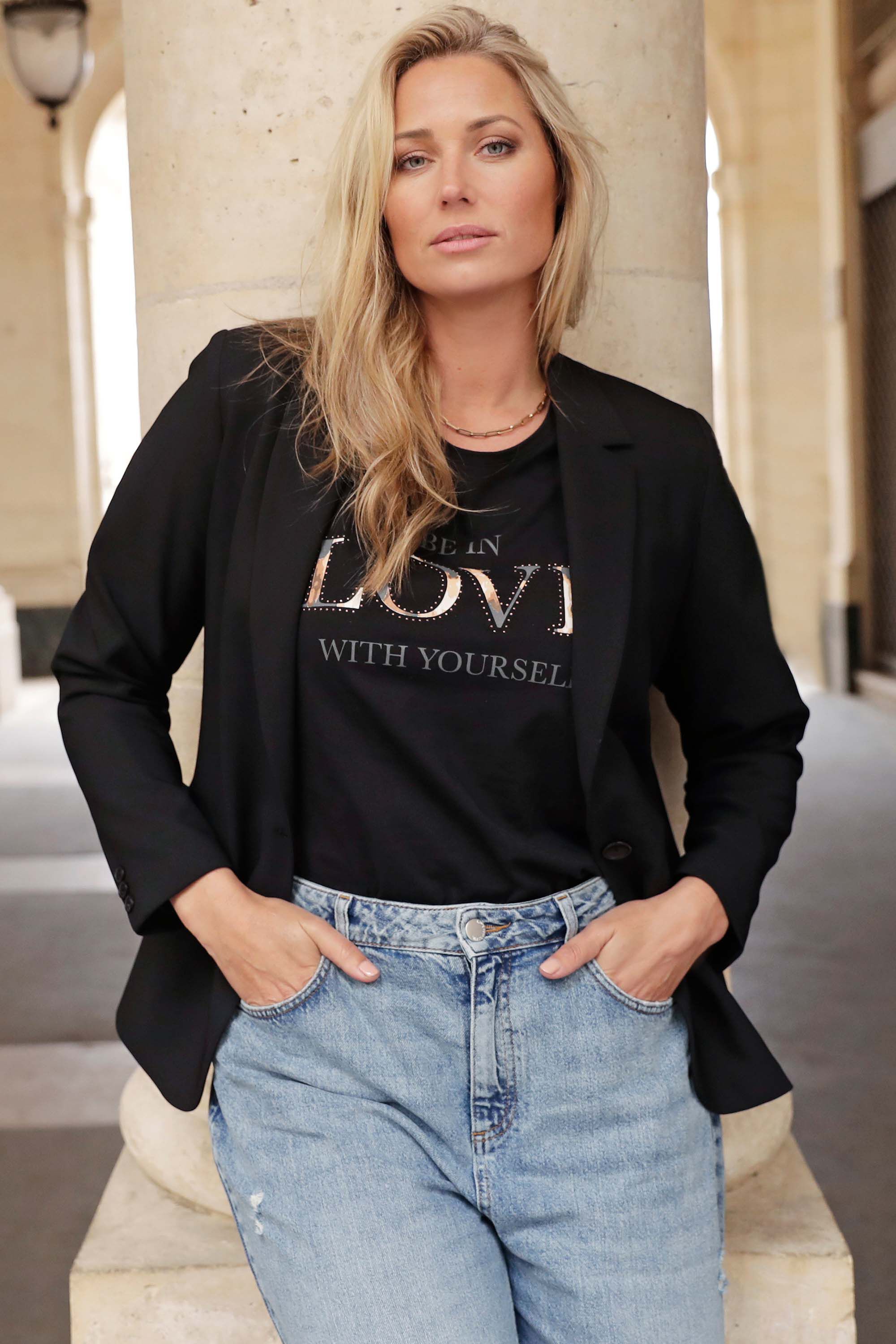 Dames T shirt met print MS Mode