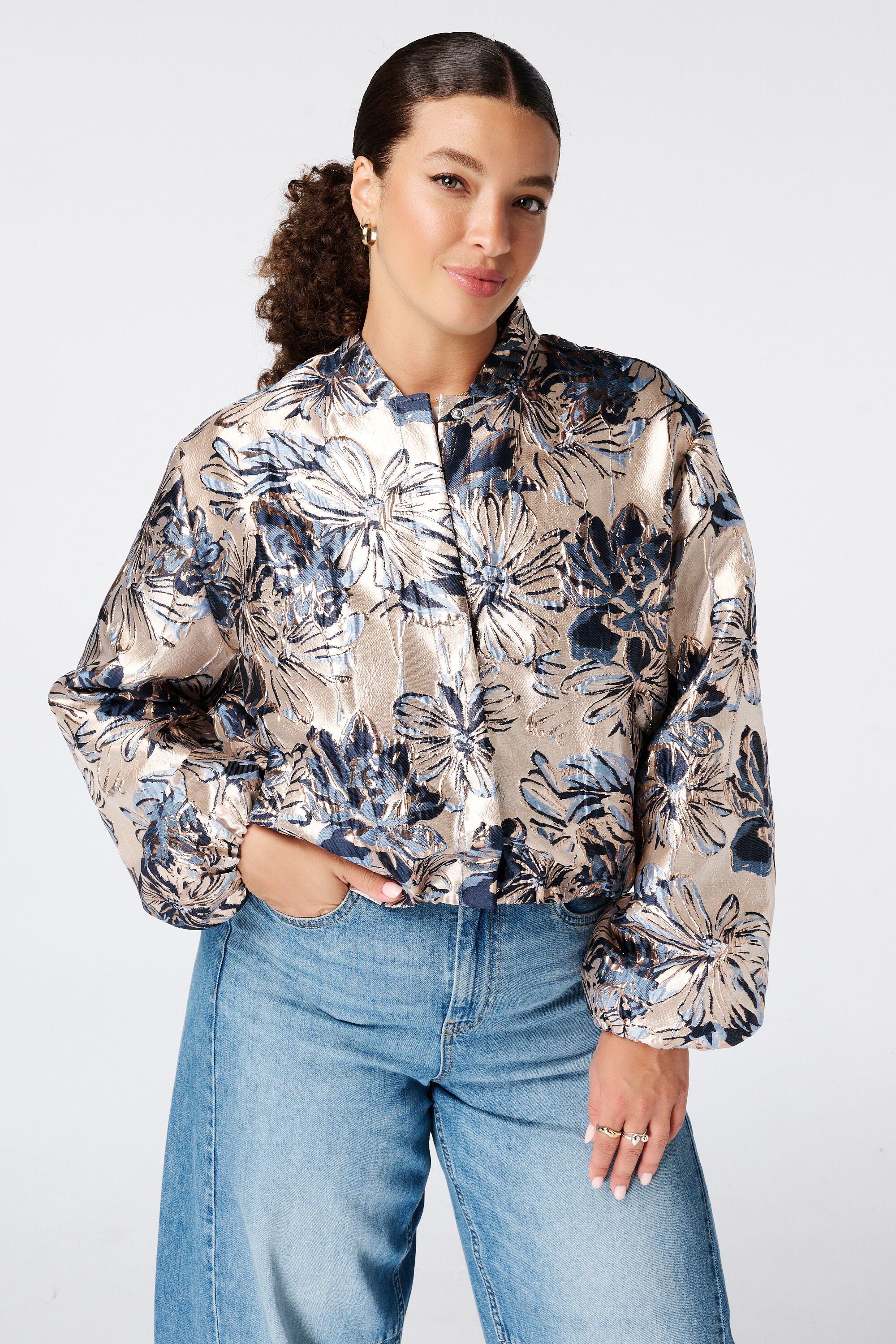 Jacquard bomber jacket