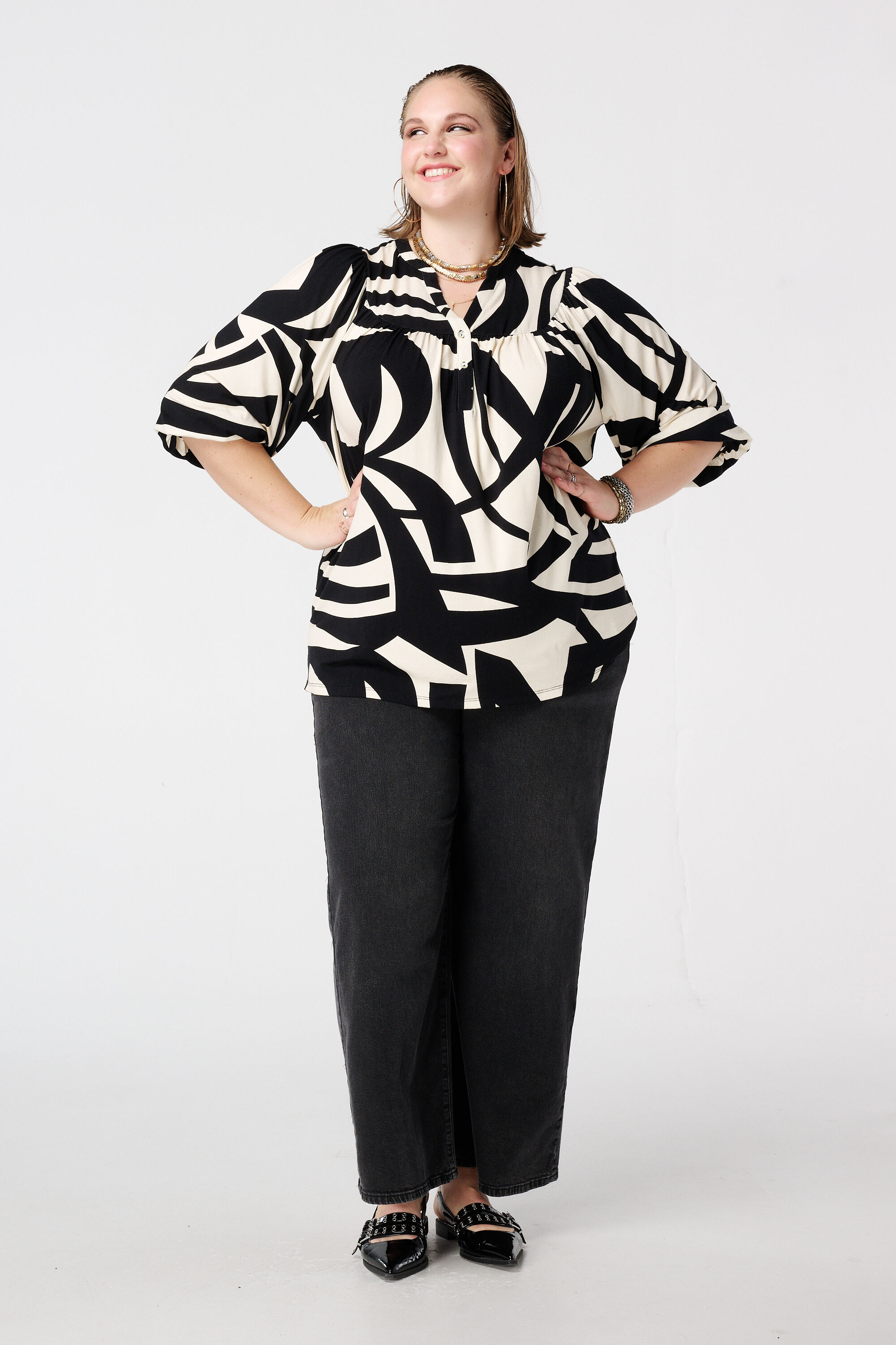 Jersey top met print image number 5