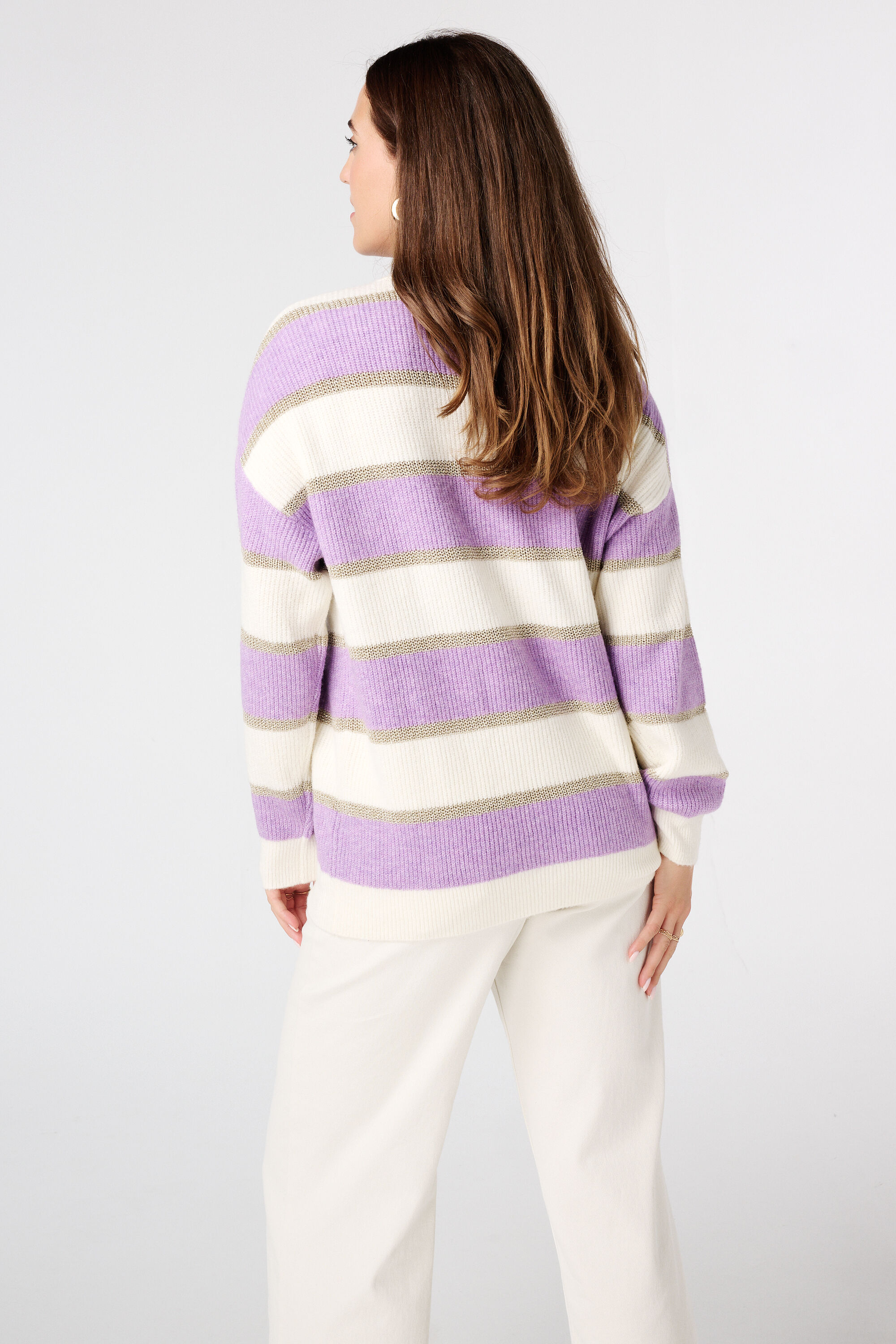 Gestreepte trui met lurex image number 3