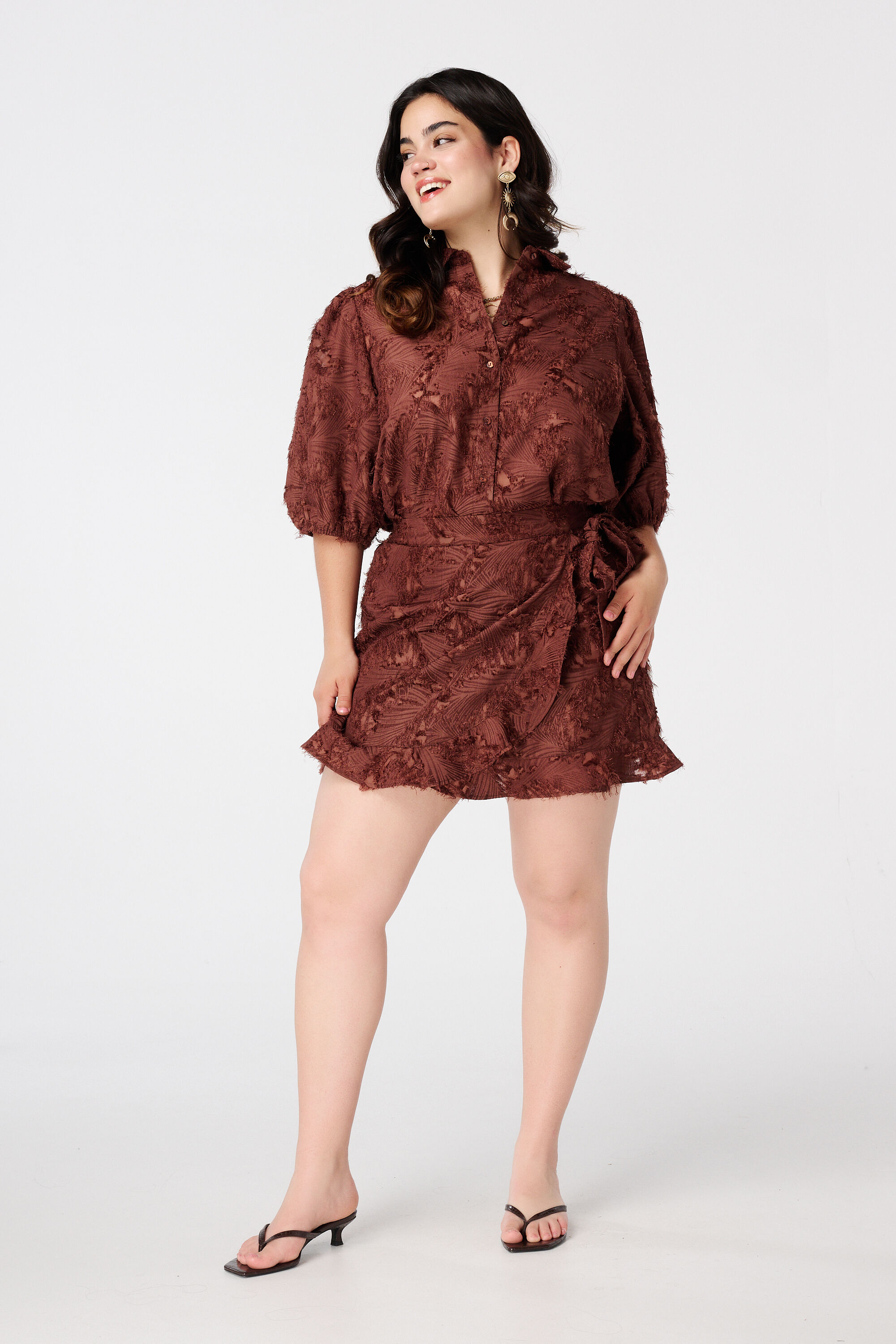 Blouse met structuur en ballonmouwen image number 5