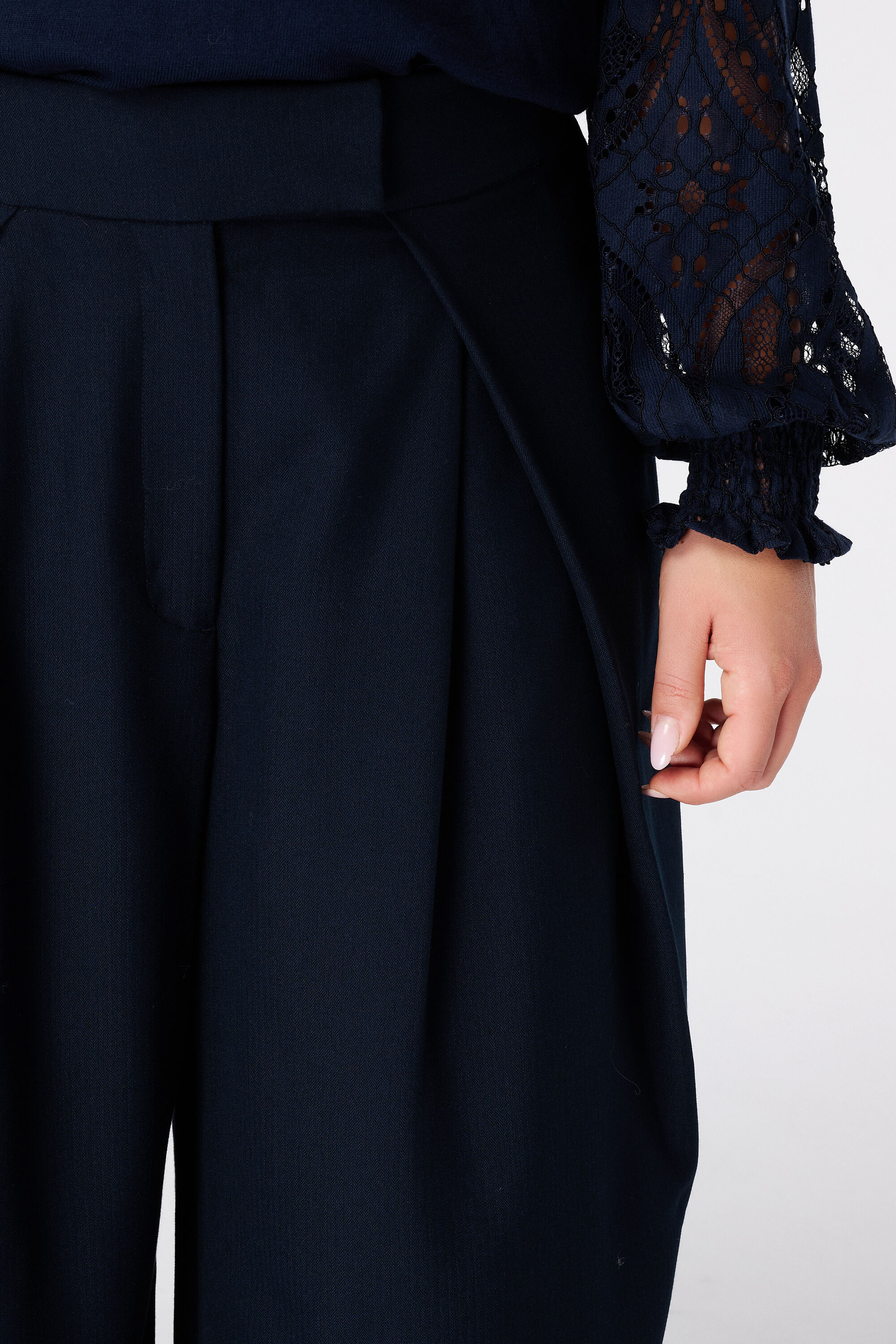 Wide leg pantalon met plooien image number 4