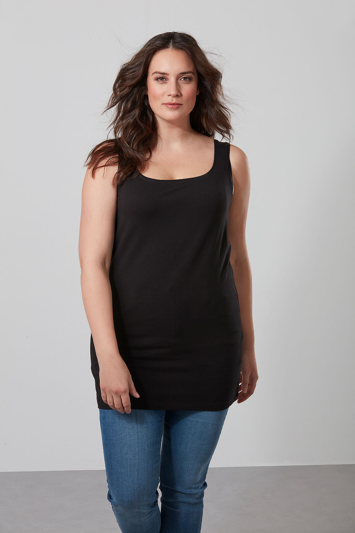 Extra lange tanktop dames top