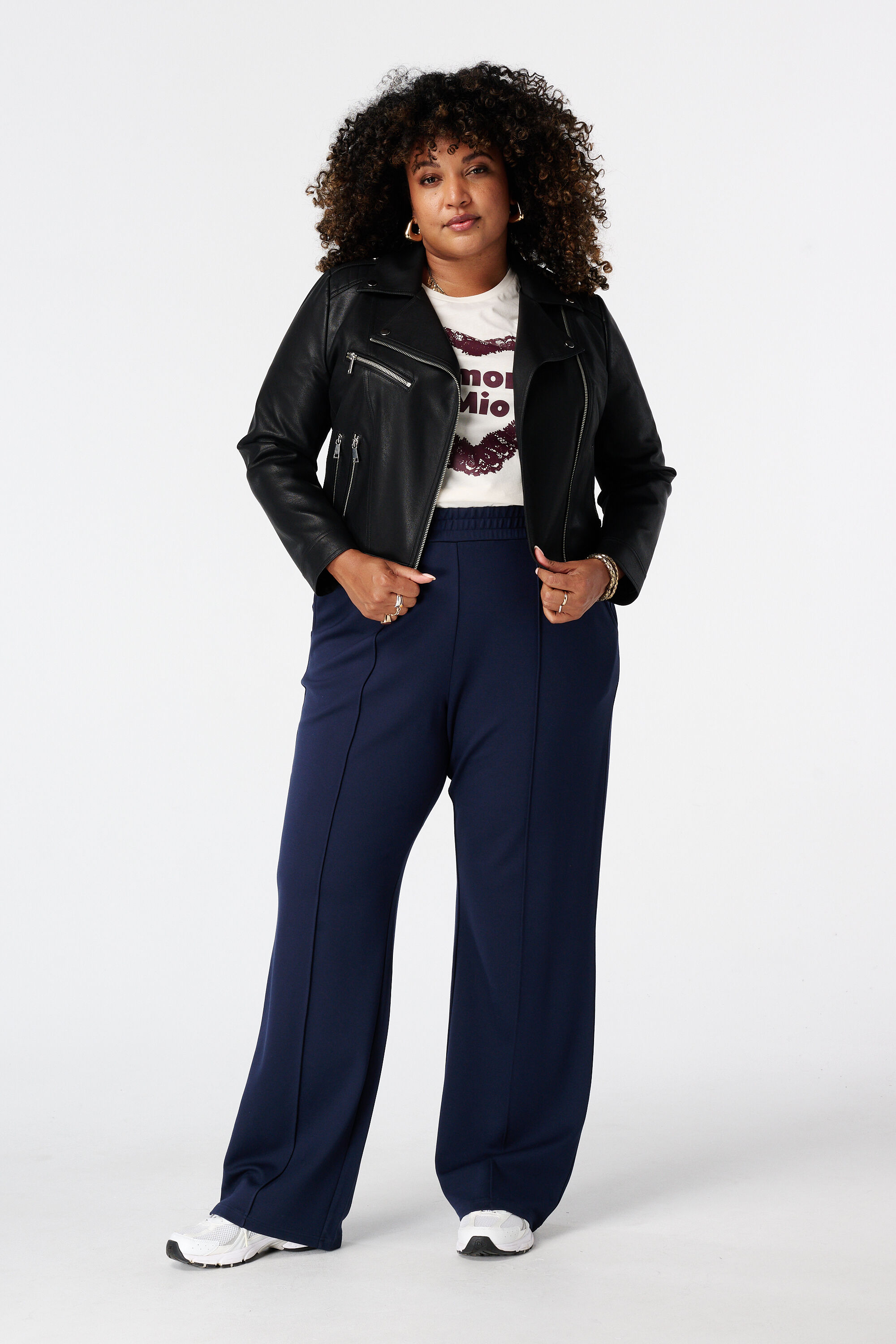 Wide leg pantalon met elastische taille