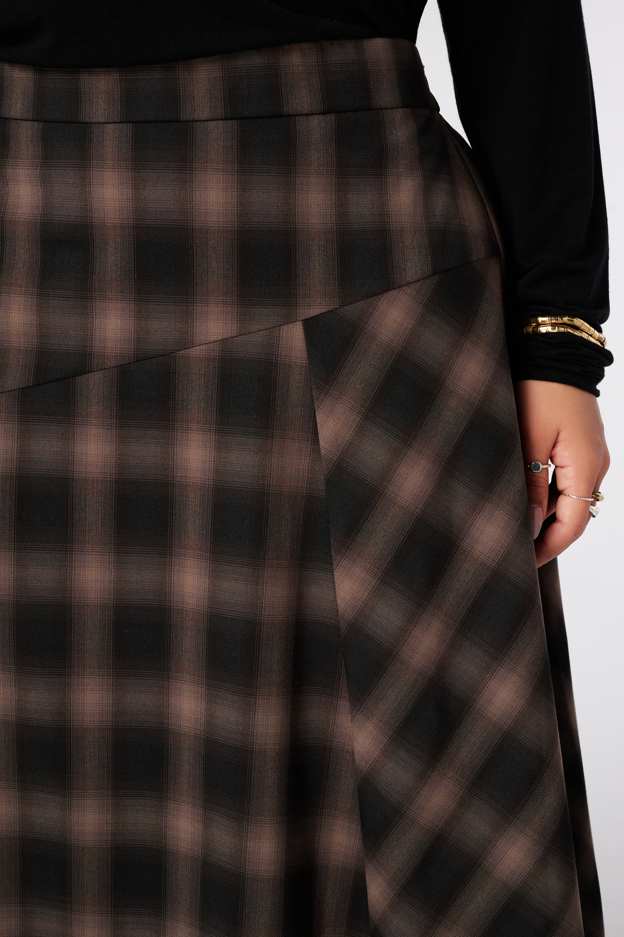 Geruite midi rok image number 4