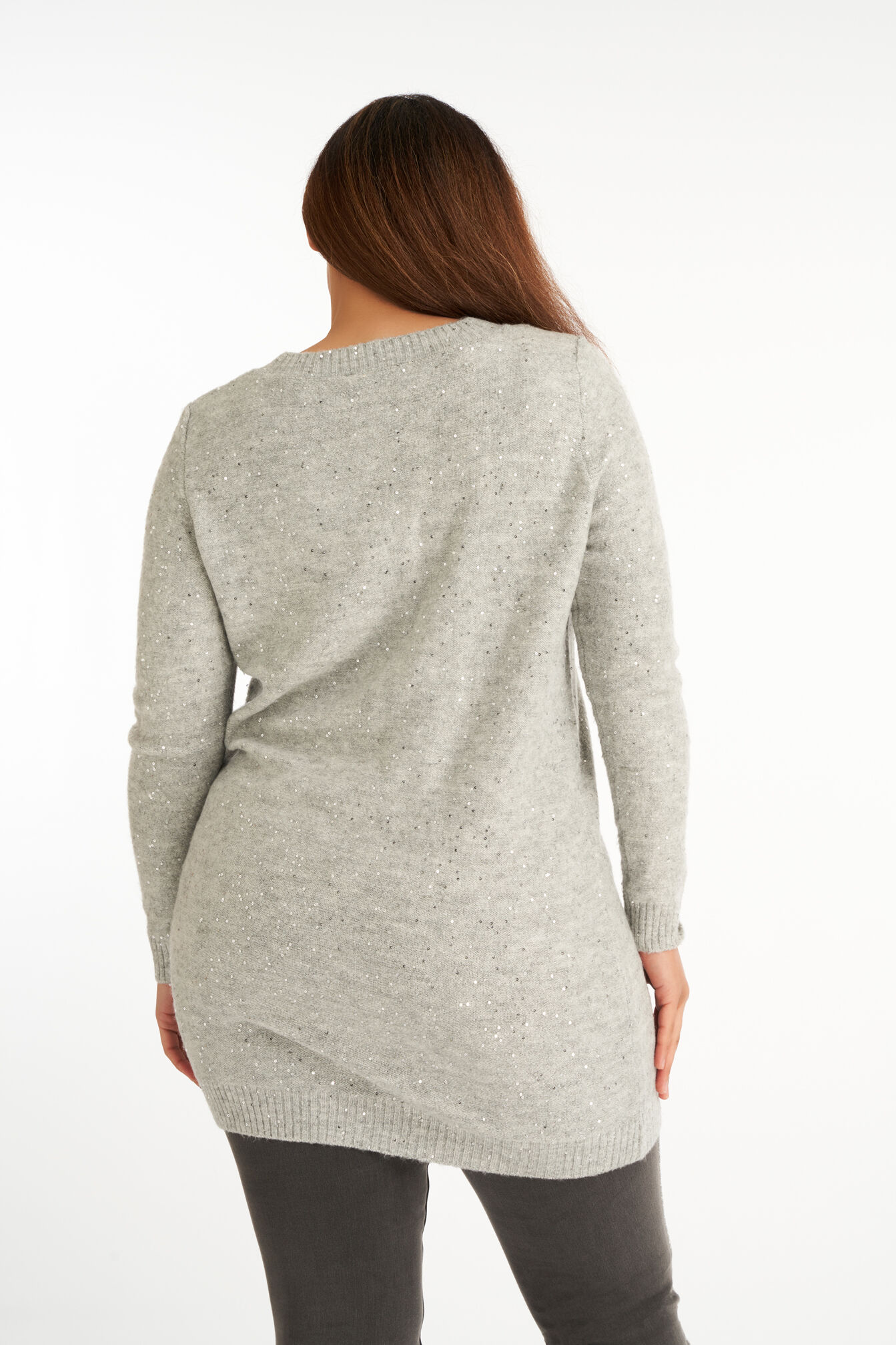 Lange trui met pailletten image number 3