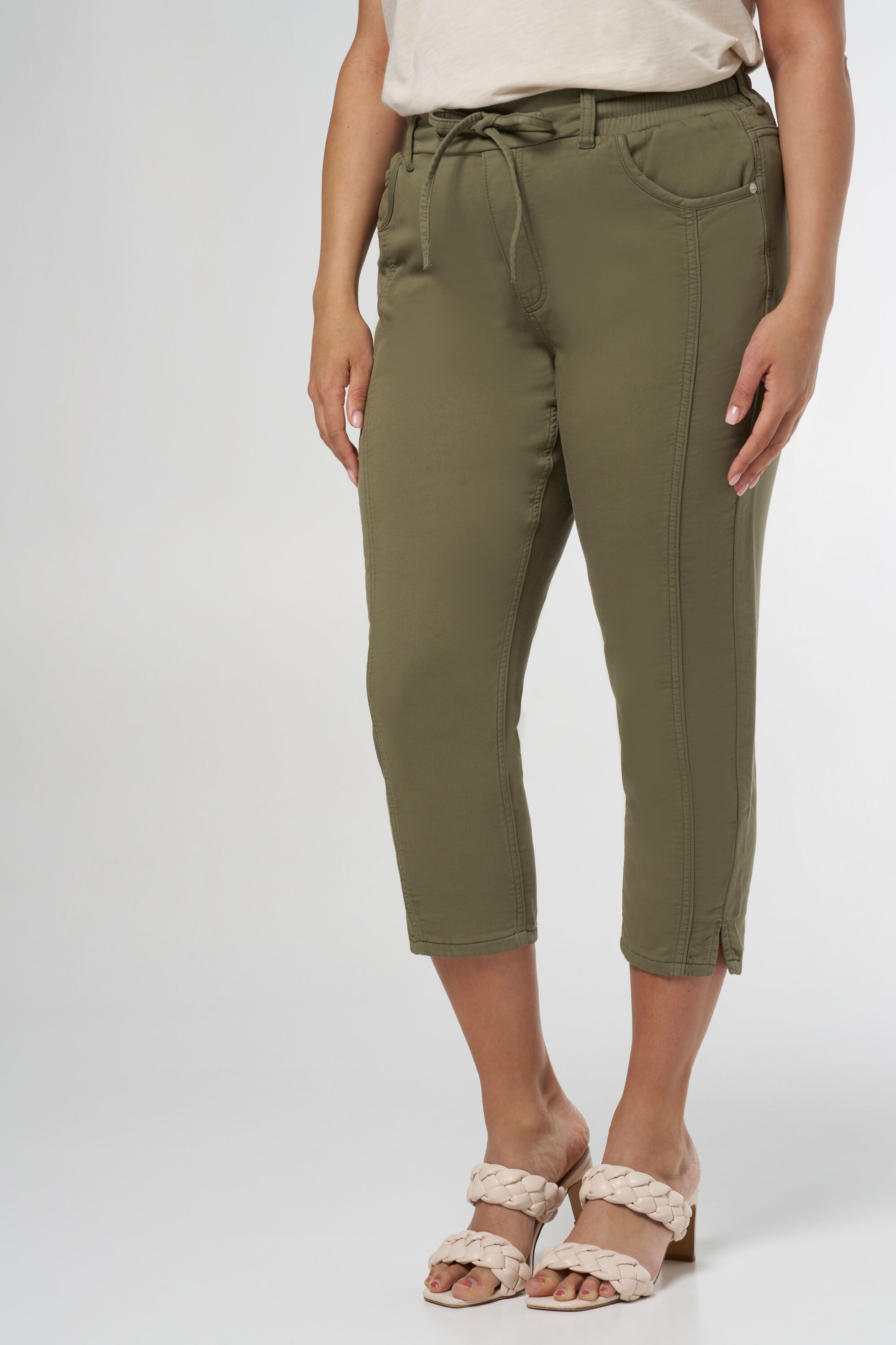 Enkellange broek met elastische taille image number 5