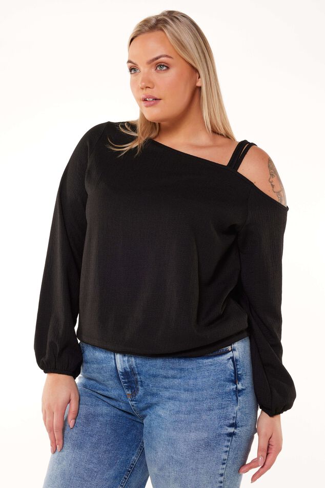 One shoulder structuur top image number 0
