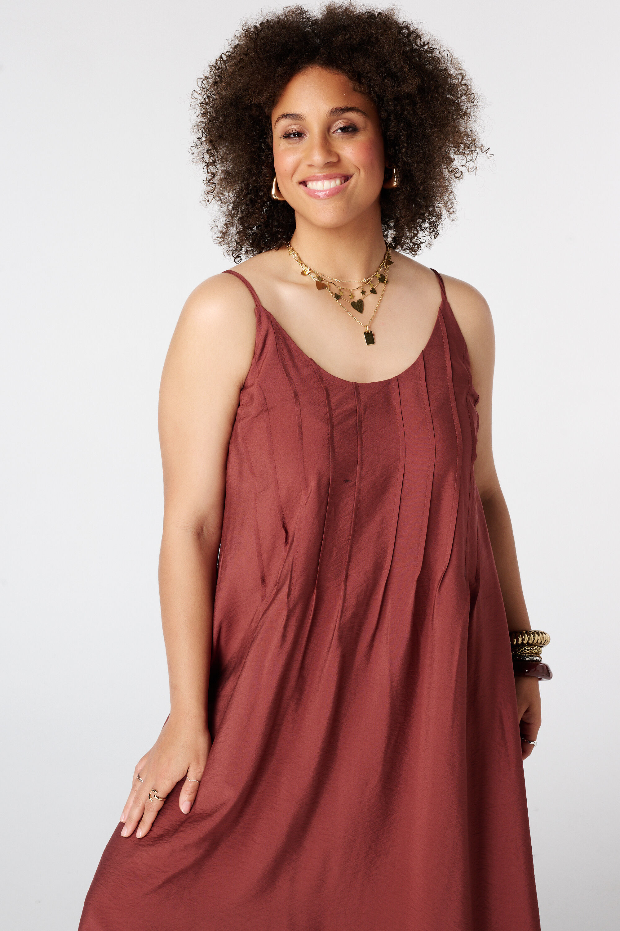 Mouwloze maxi jurk image number 4