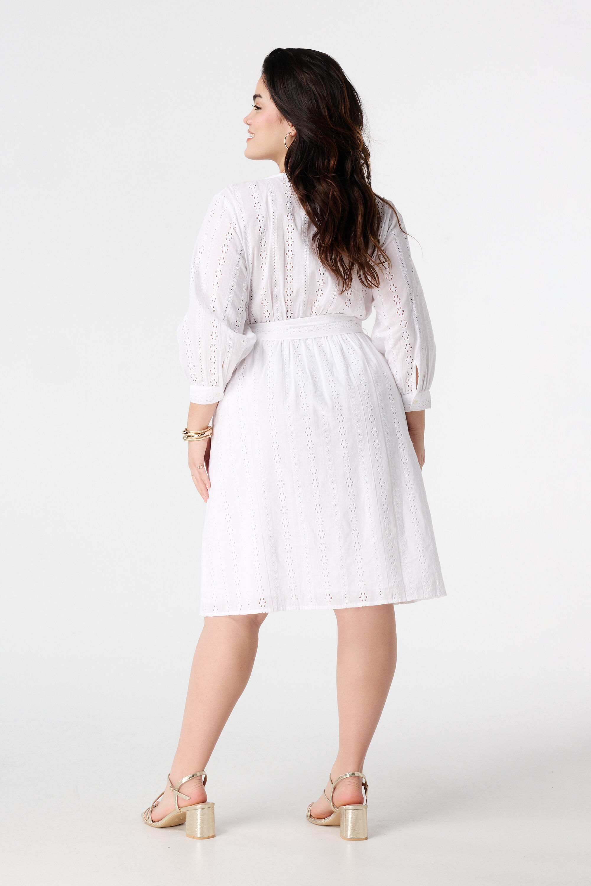 Jurk met broderie anglaise image number 3