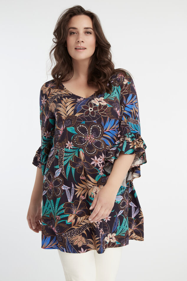 Lange blouse met bloemen print image number 0