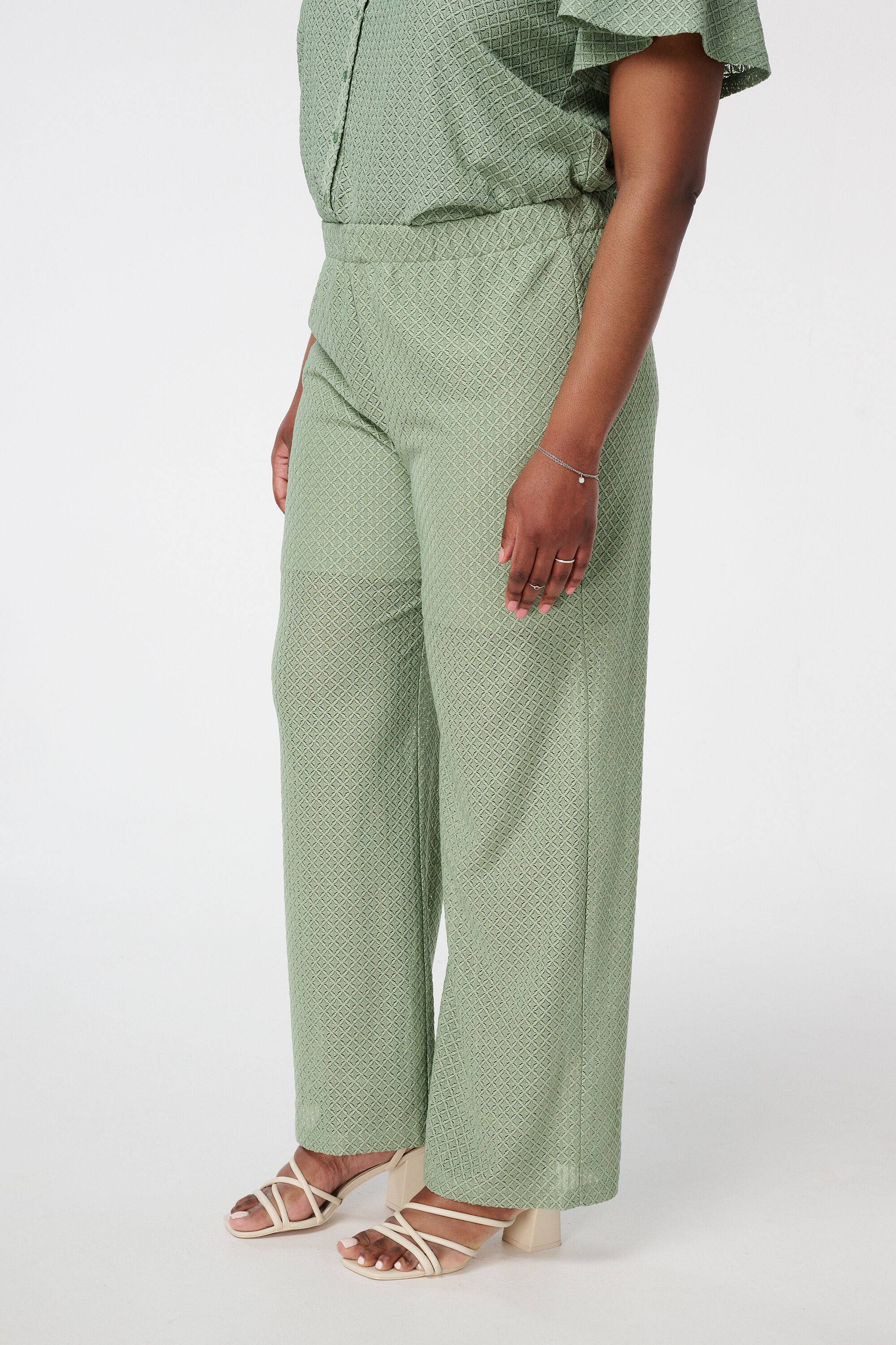 Broek met geweven structuur image number 5