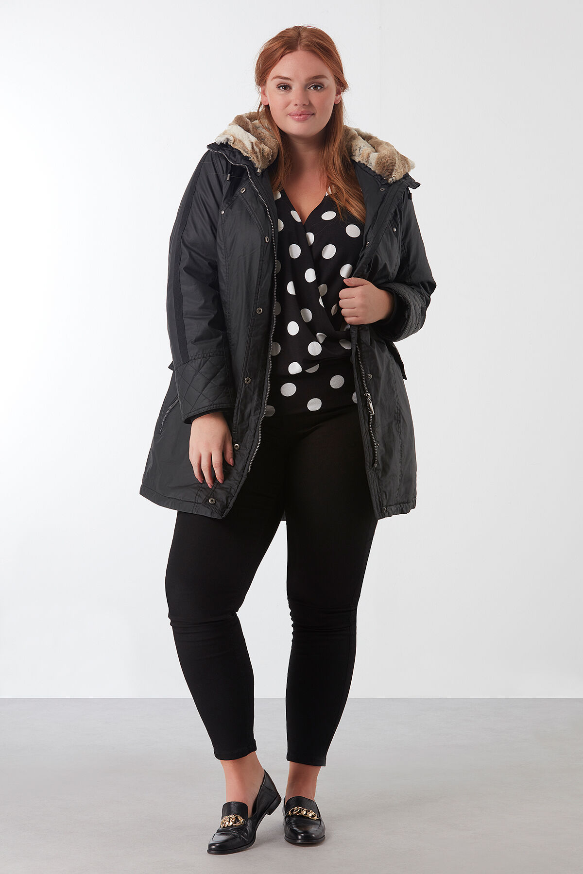 Gewatteerde jas met coating image number 3