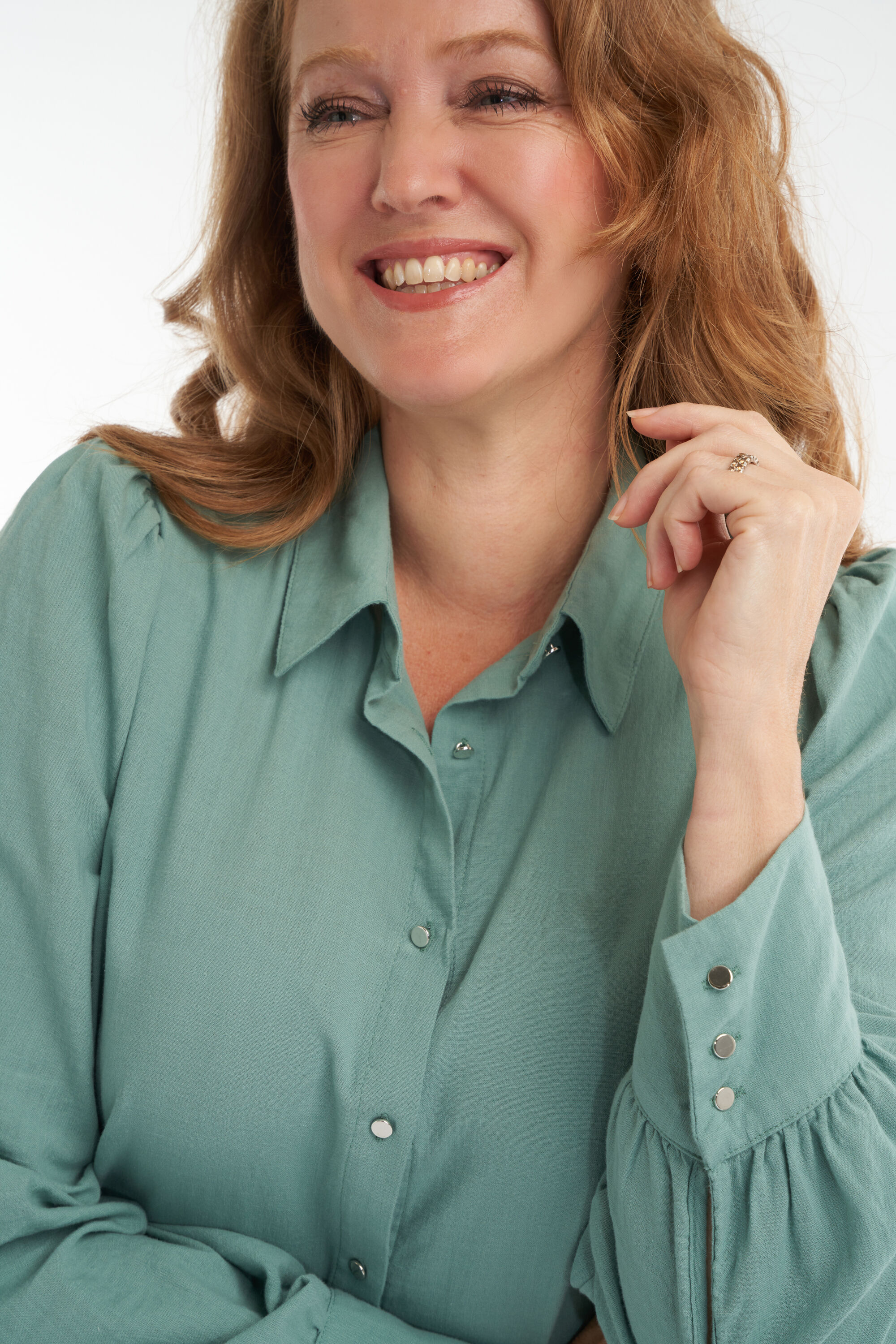 Blouse met pofmouwen image number 5