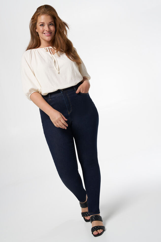 Skinny leg high waist jeans CHERRY image number 0