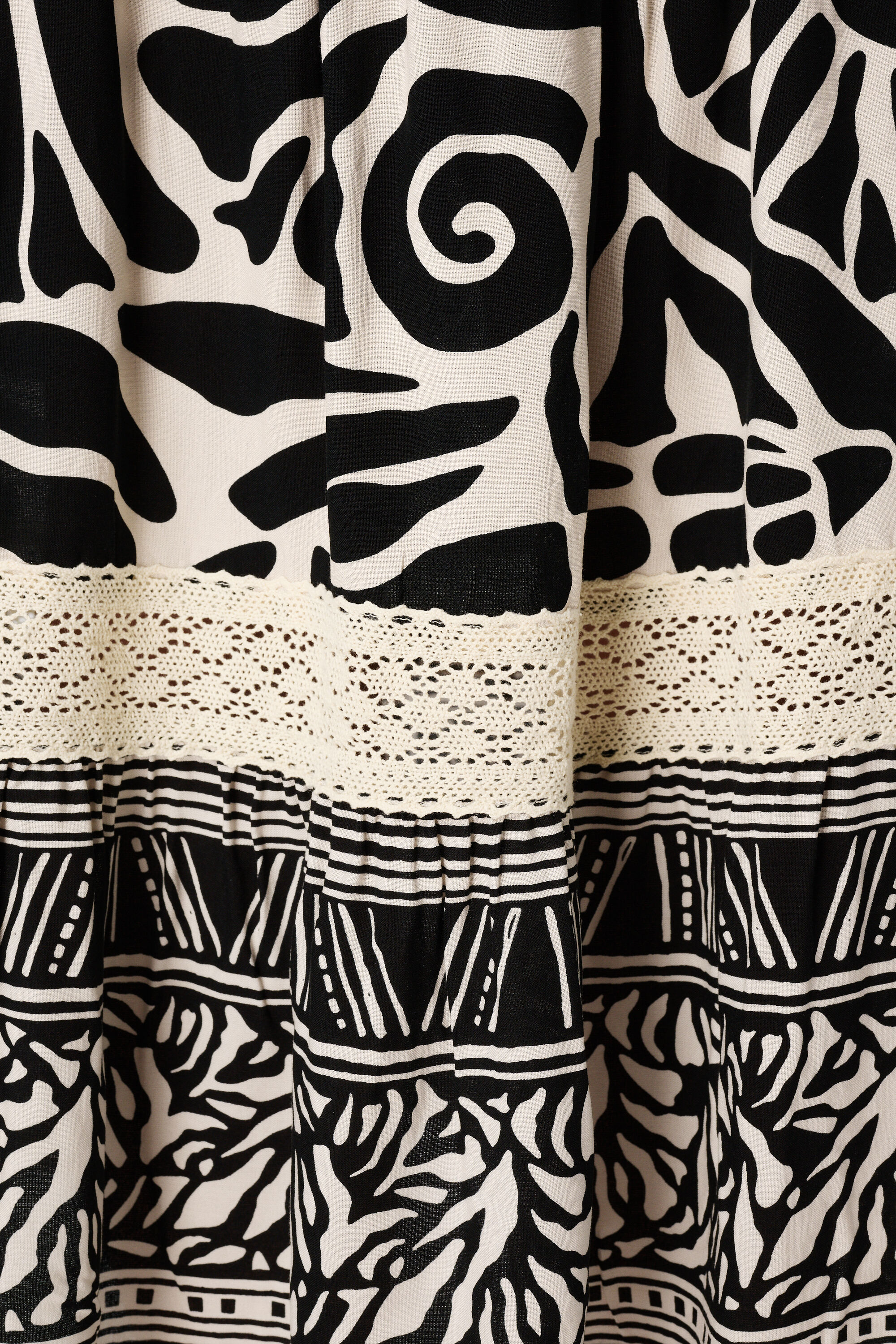 Rok met print en kanten details image number 4