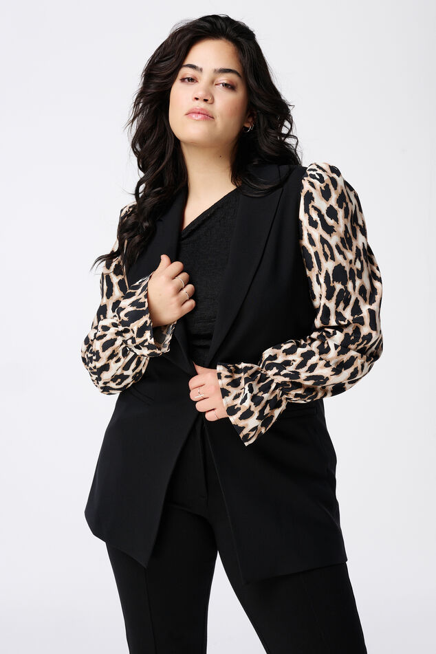 Blazer met luipaard mouwen image number 0