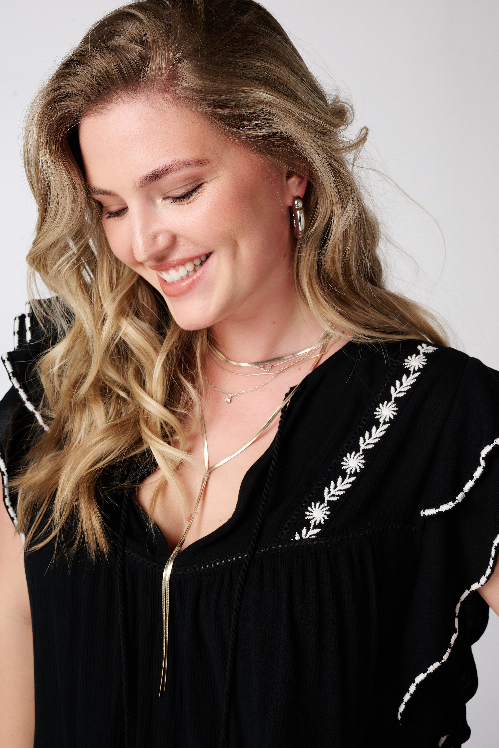 Blouse met korte ruffle mouwen image number 4