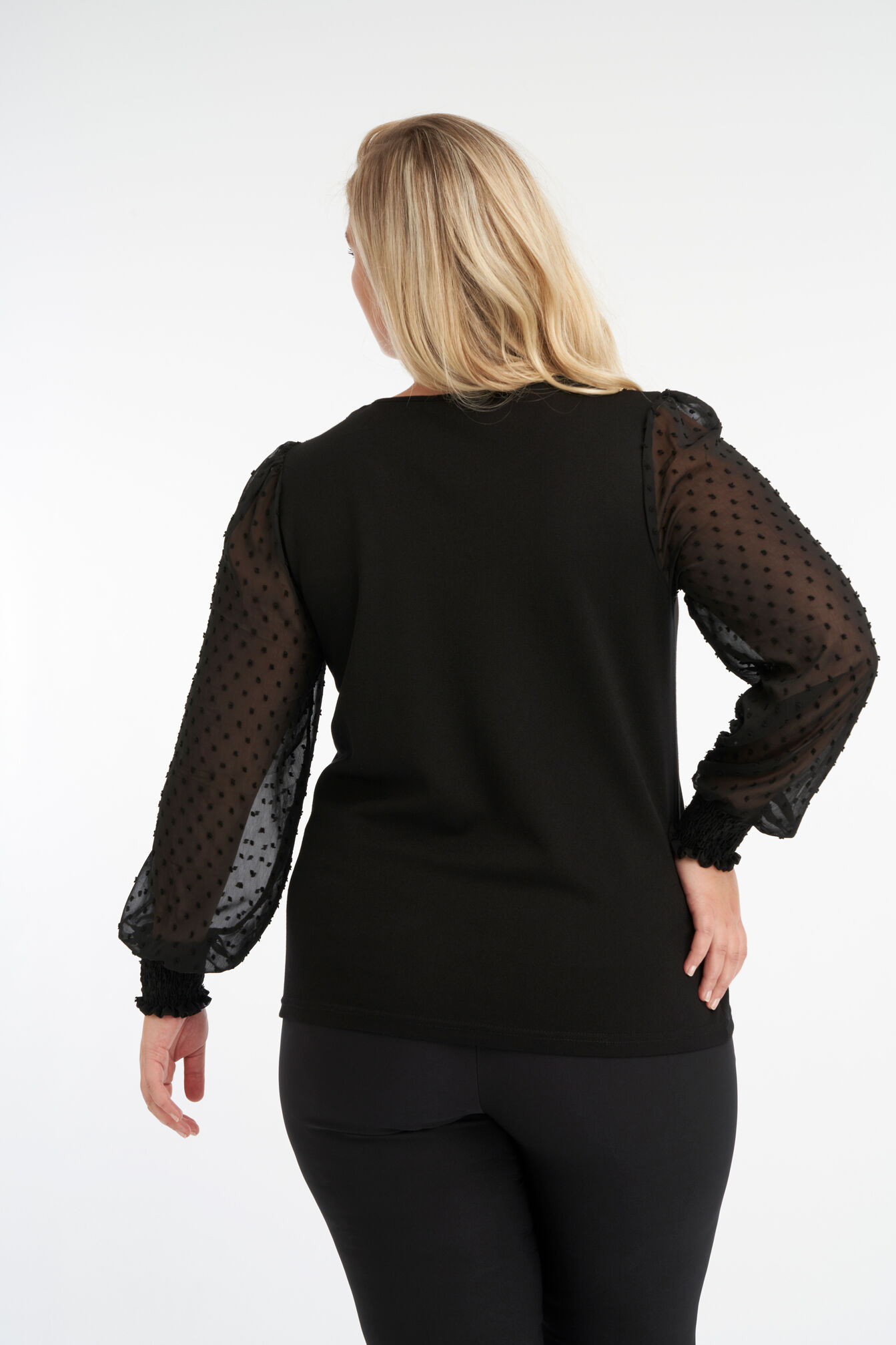 Top met transparante mouw image number 3