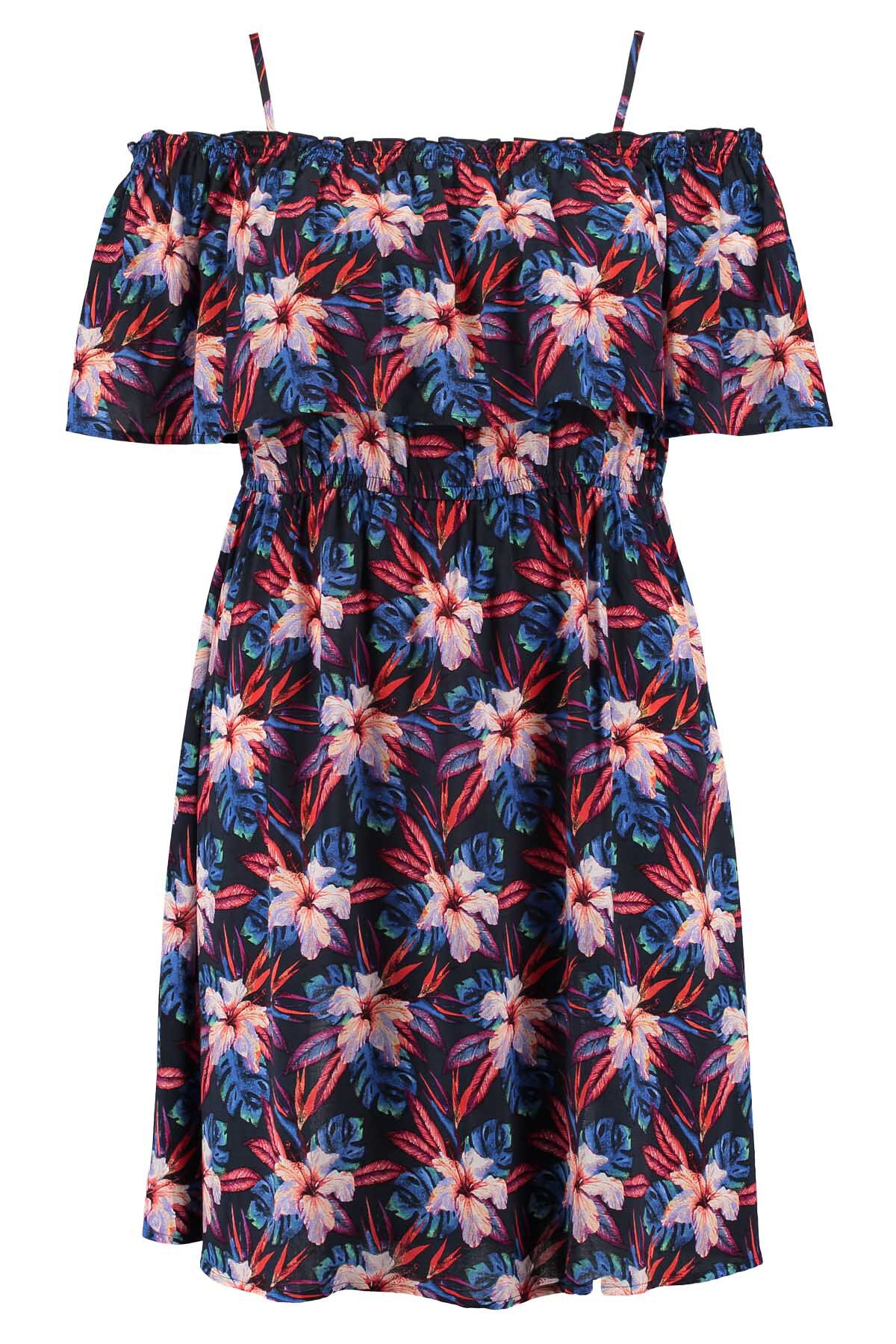 Off shoulder jurk met print image number 2