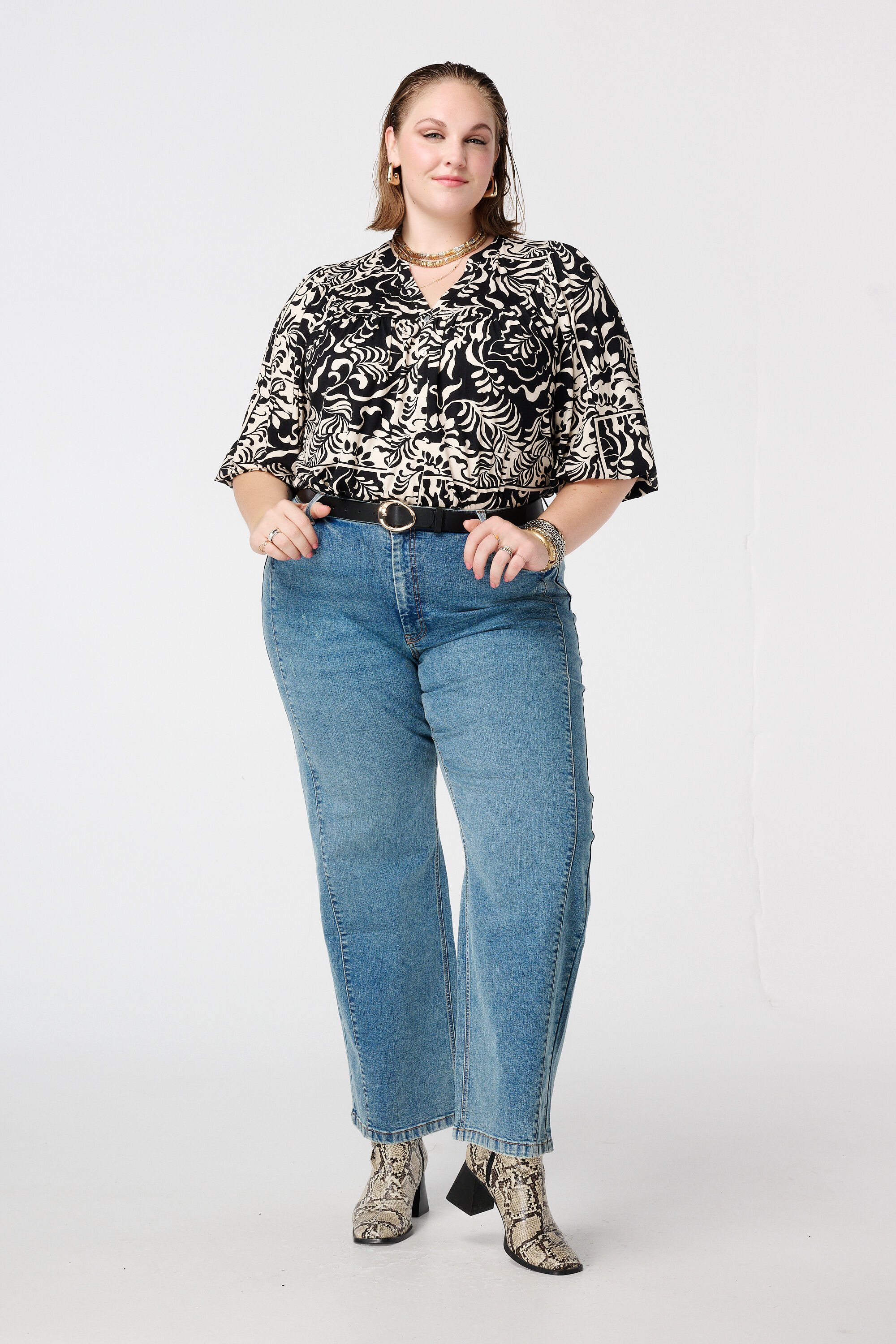 Jersey top met print image number 5