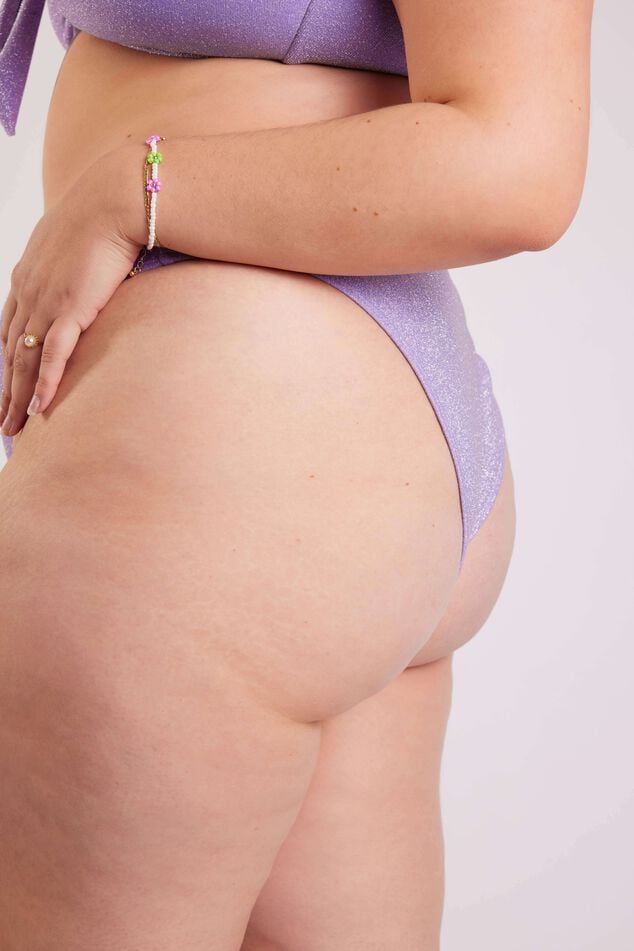 High waisted bikini broekje met glitter image number 5