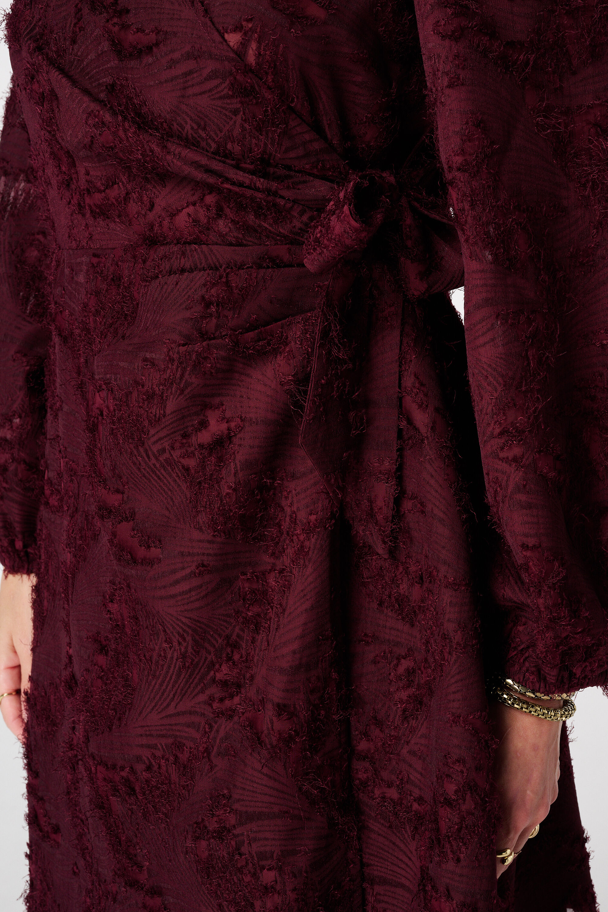 Jurk met kantstructuur en overslaglook image number 6