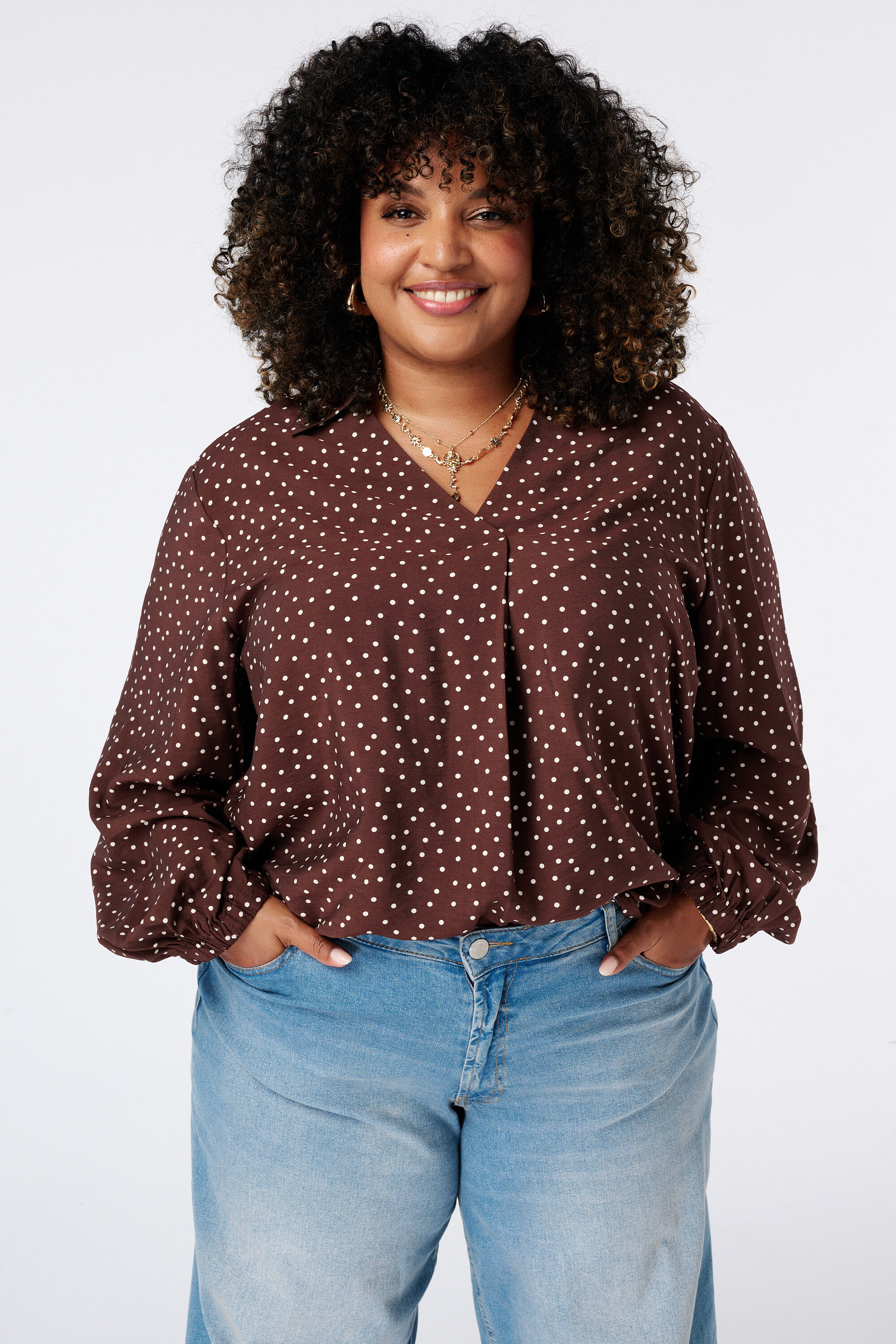Blouse met polka dot